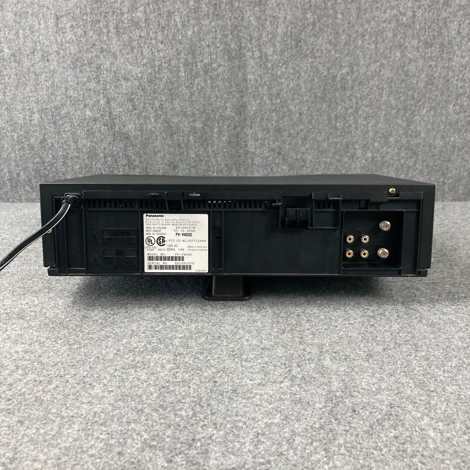 Panasonic VCR Player PV-V4000 VHS 4 Head Omnivision TESTED NO REMOTE