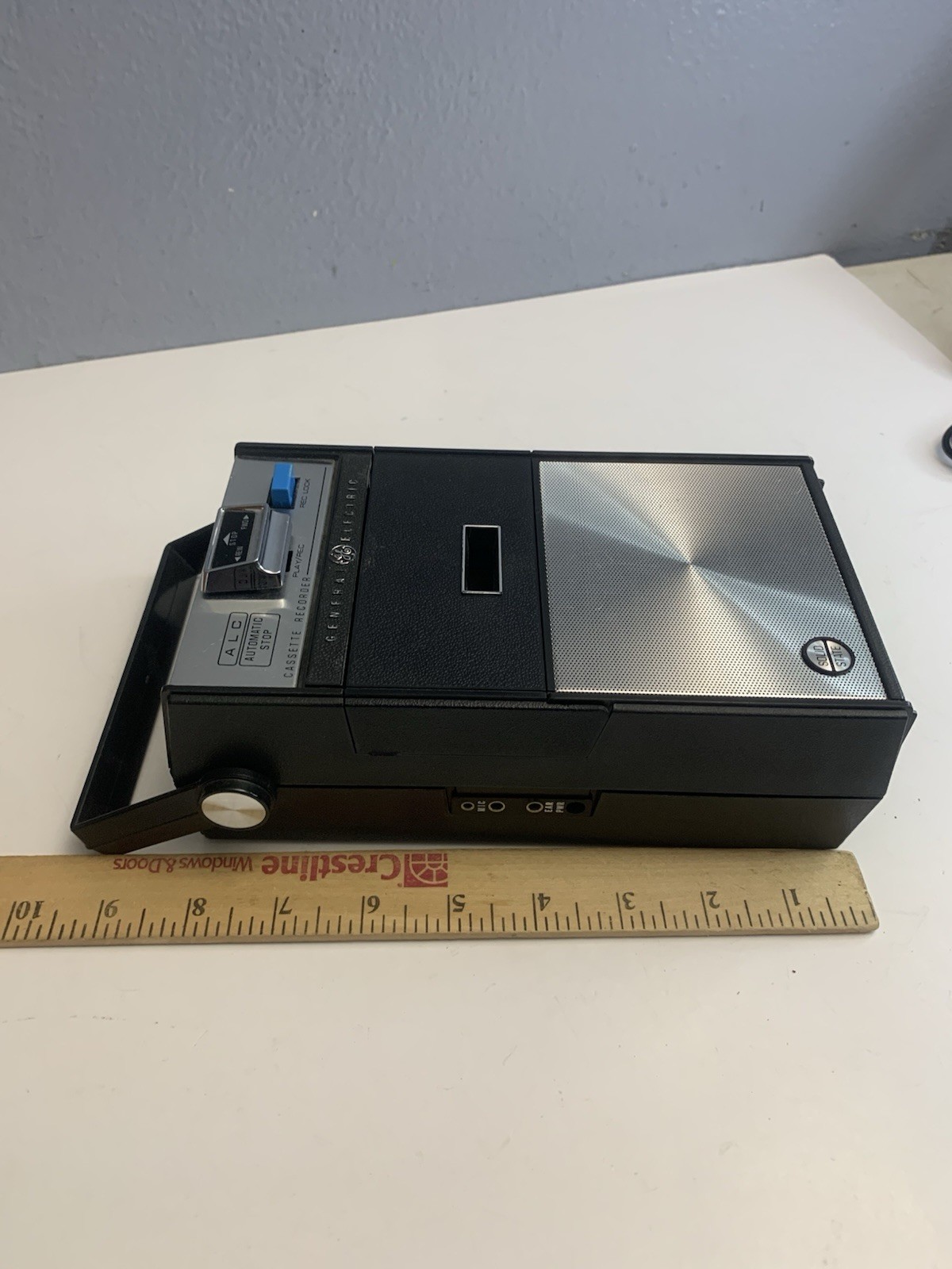 General Electric Model M8400F Portable Cassette Tape Recorder Works Vintage
