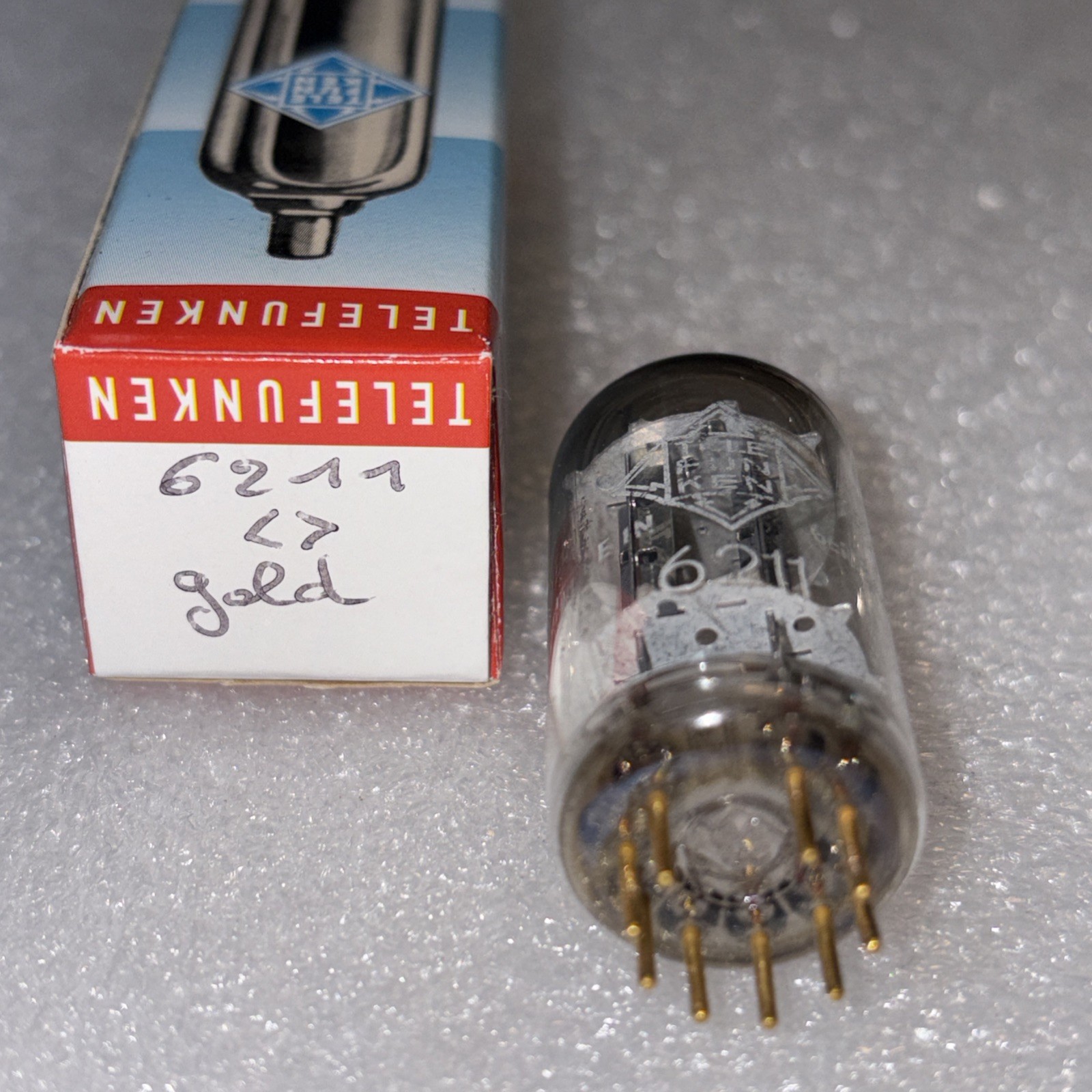 RARE GOLD PIN NOS TELEFUNKEN 6211 TUBE SIM TO ECC801s WEST GERMANY AMPLITREX NOS