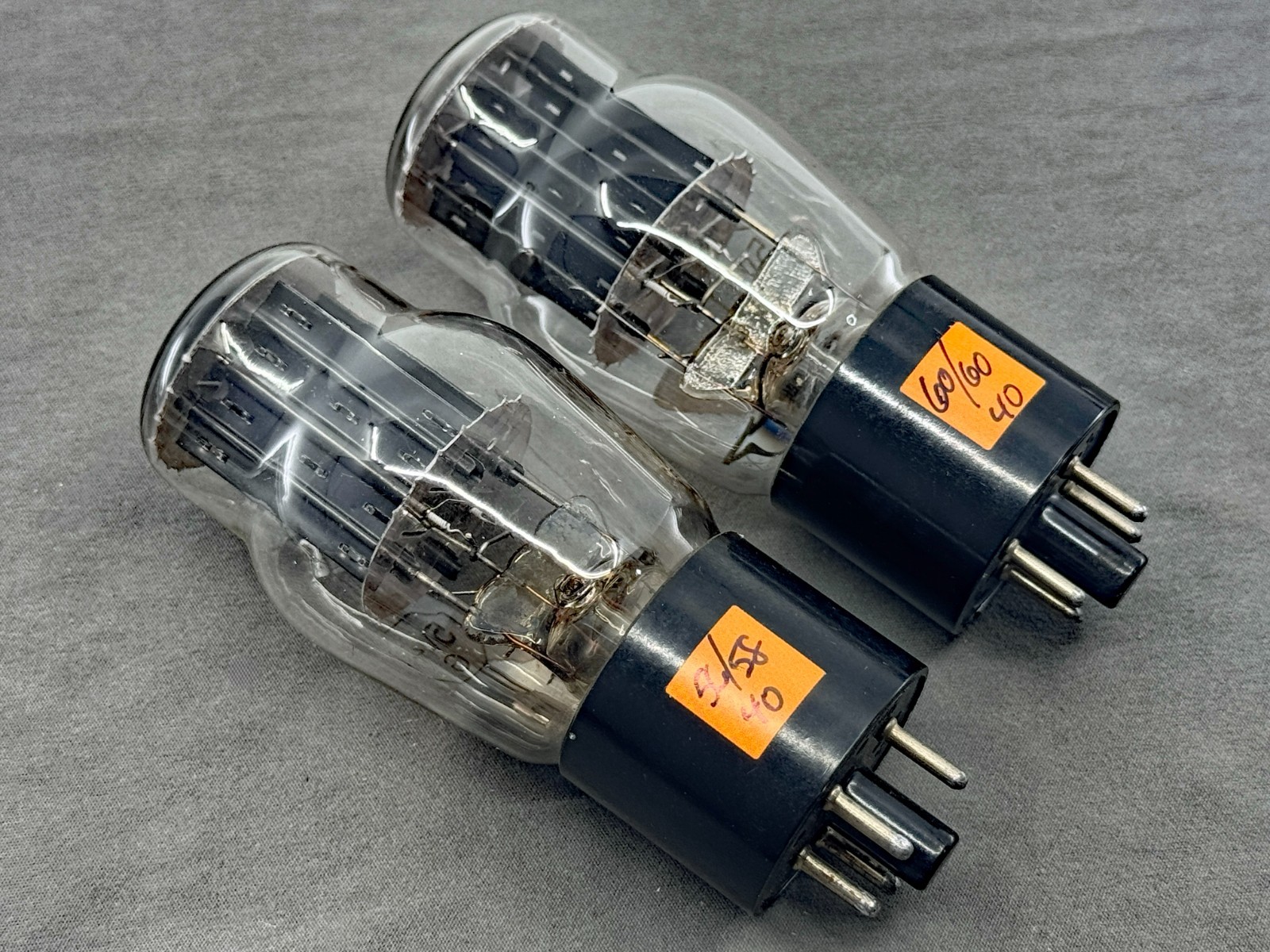 Matched Pair RCA 5V4G Rectifier Tubes Black Plates D Getters Tests Strong TV-7BU