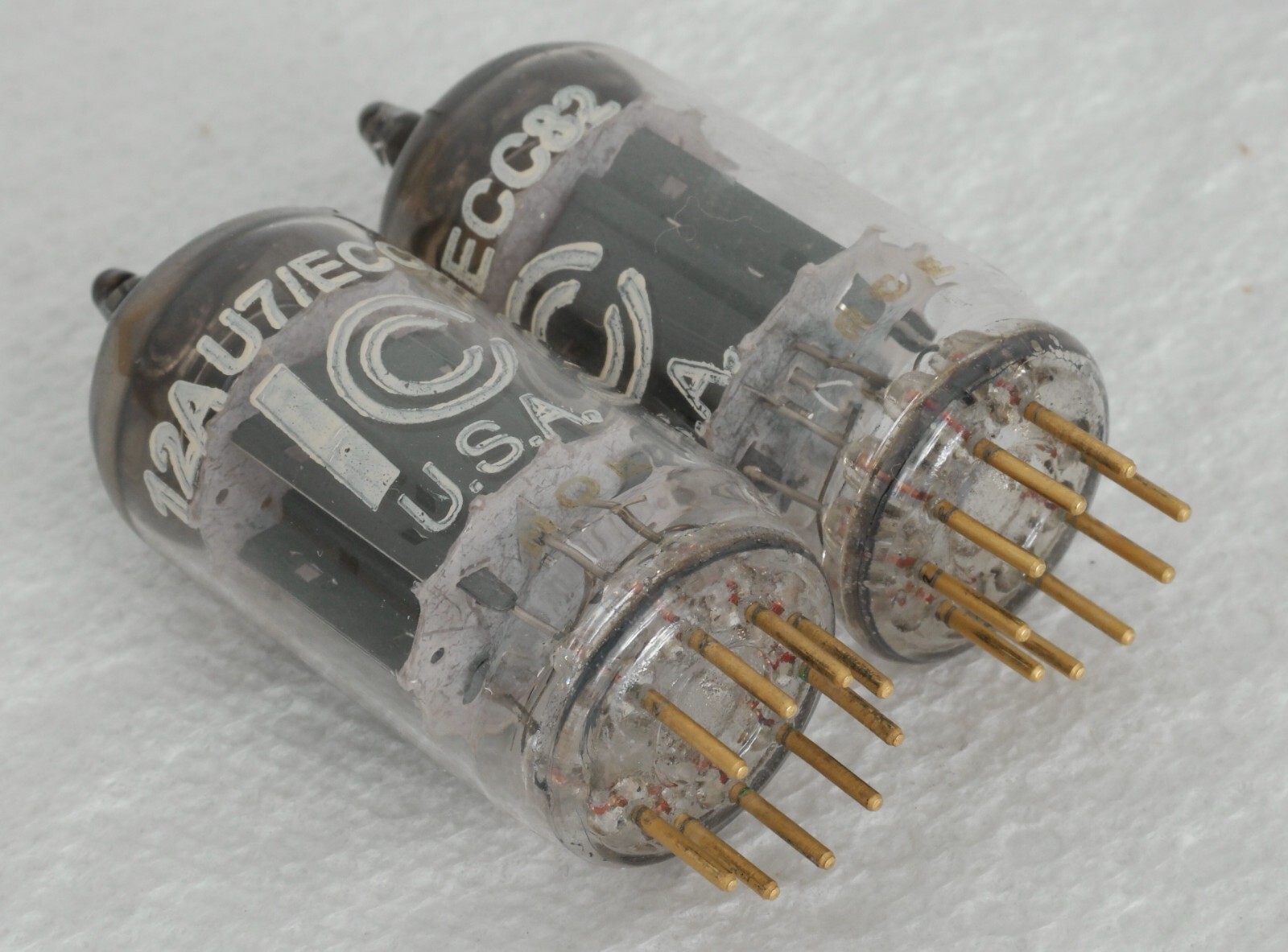 Pair of Rare ICC 12AU7/ECC82 Vacuum Tubes : Gold Pin/Same Date Code