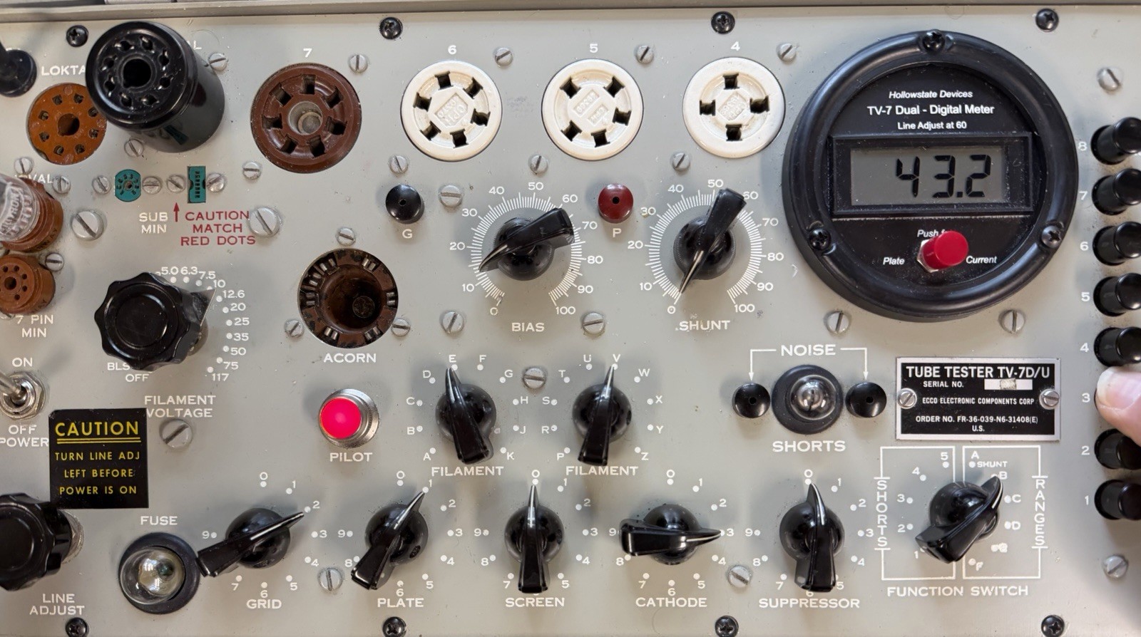 Vintage Radiotron Gold Pin ECC803S Tube Tests Excellent On Calibrated TV7-D/U