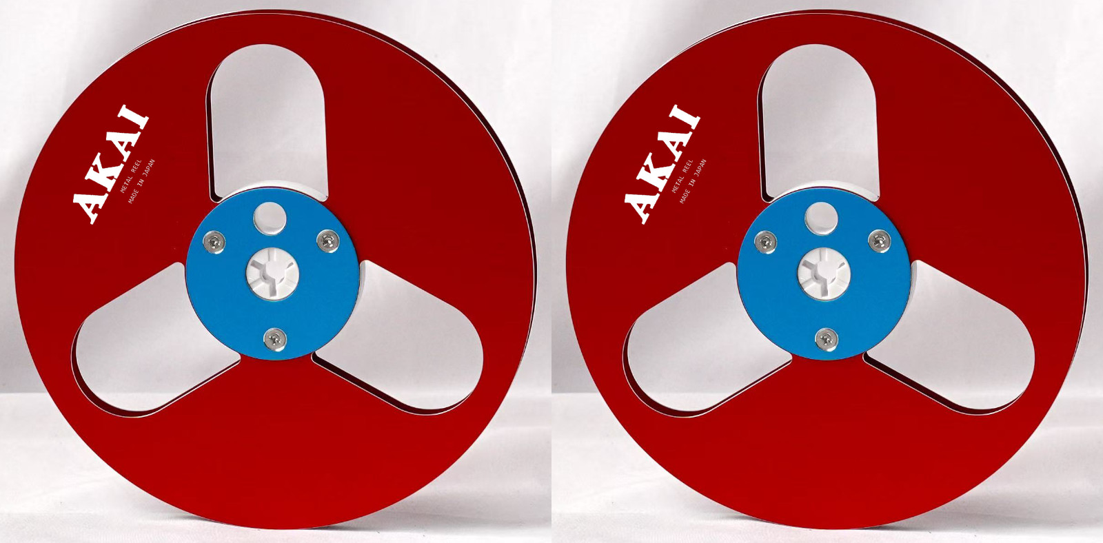 One Pair Blue Black TAPE REEL Akai 7” inch Light Metal Aluminum Take Up Reel