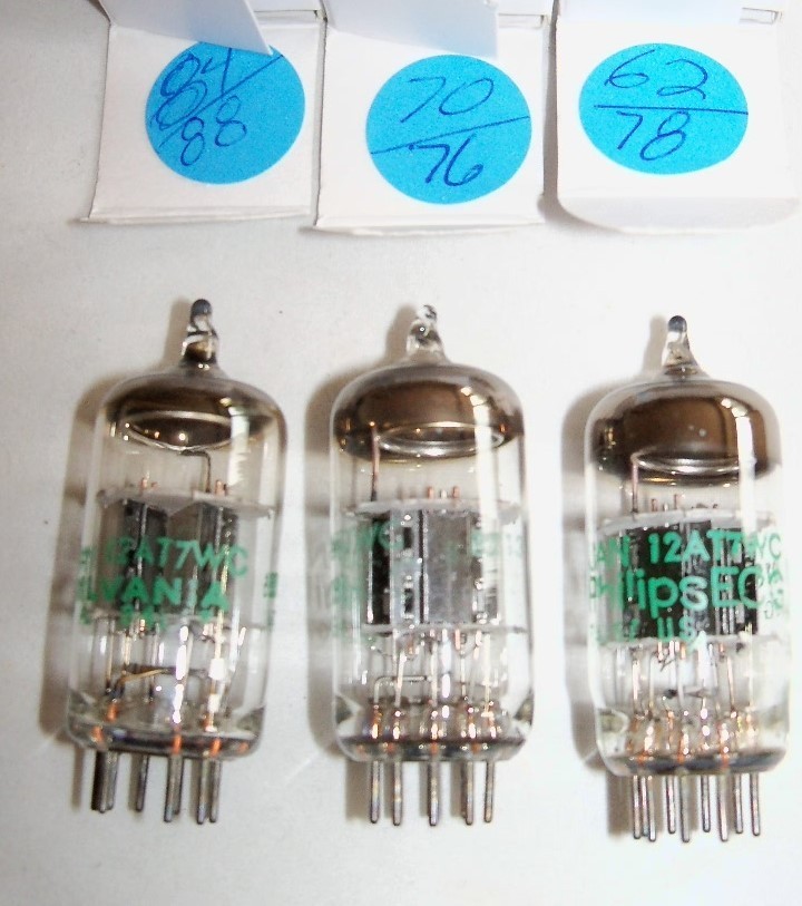 PHILIPS EGC 12AT7WC BLK PLT DC 8213 X 2 8026 X 1 NICE TUBES