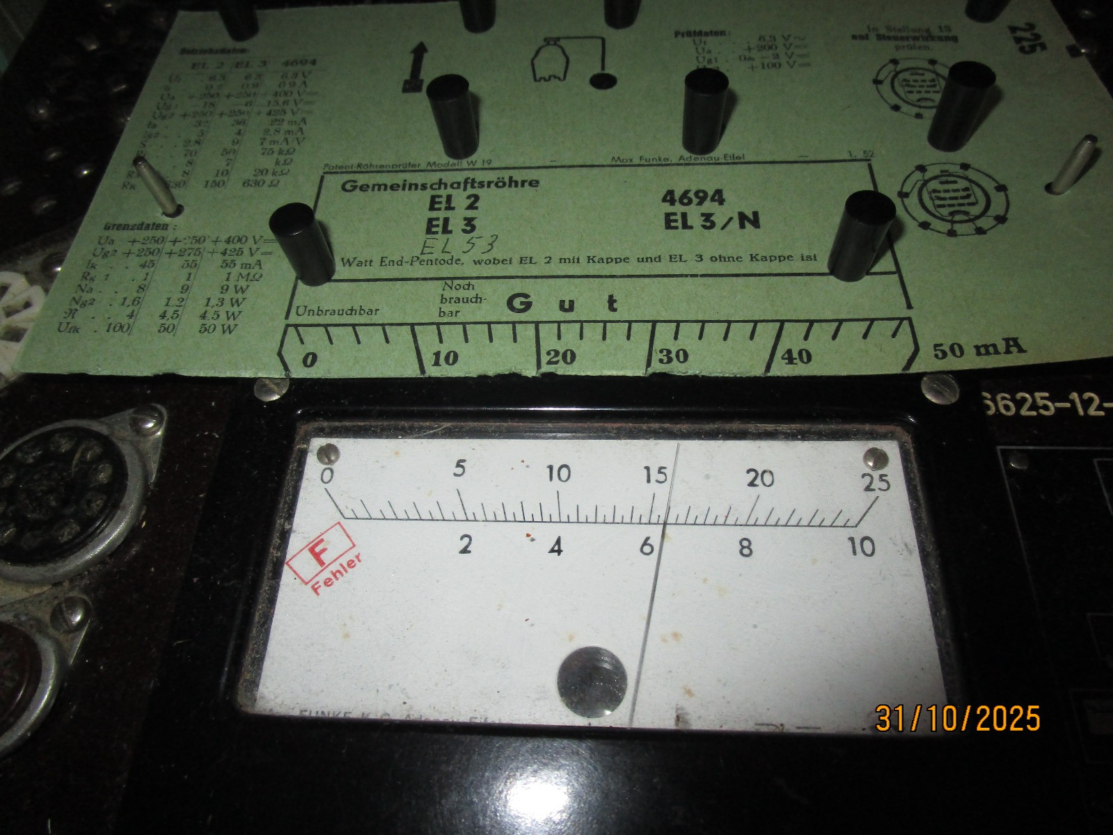 4694 PHILIPS MINIWATT HOLLAND EL3/375 TUBE RÖHRE VALVE VERY RARE KLANGFILM EL3N