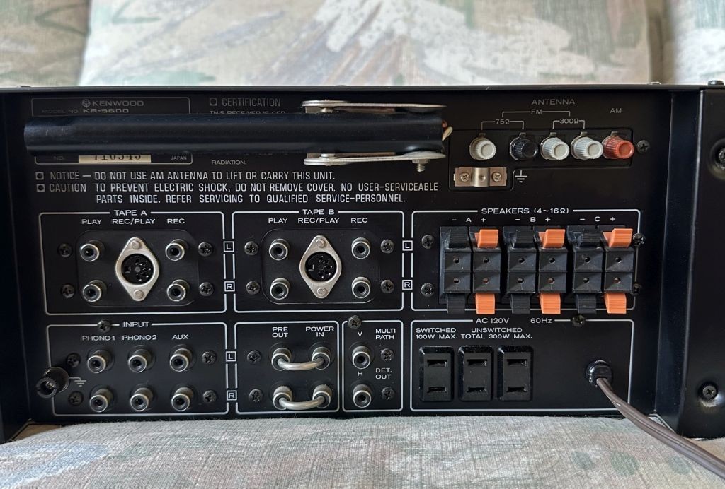 KENWOOD KR-9600 MONSTER RECEIVER 160WPC EXTREMELY CLEAN 1-OWNER & WORKS PERFECT!