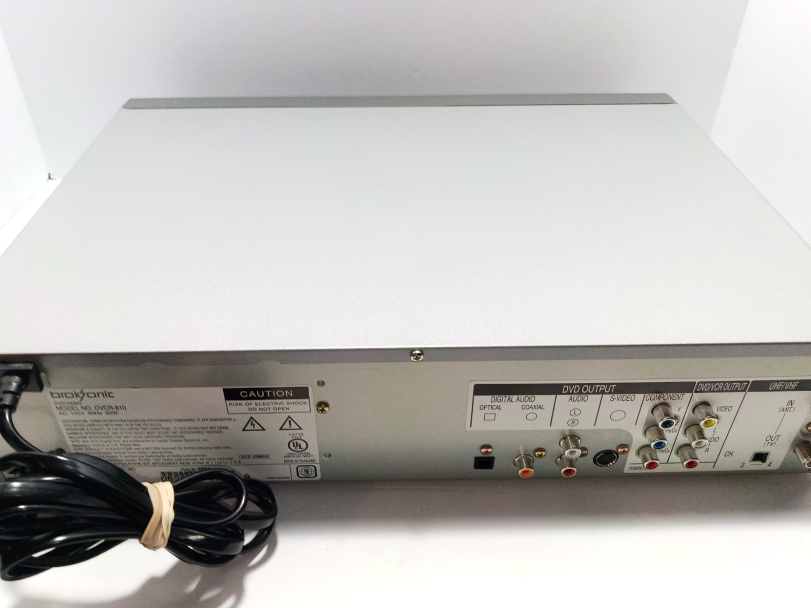 Broksonic DVCR-810 Series A DVD/VCR Combo Player 4-Head VHS DVD