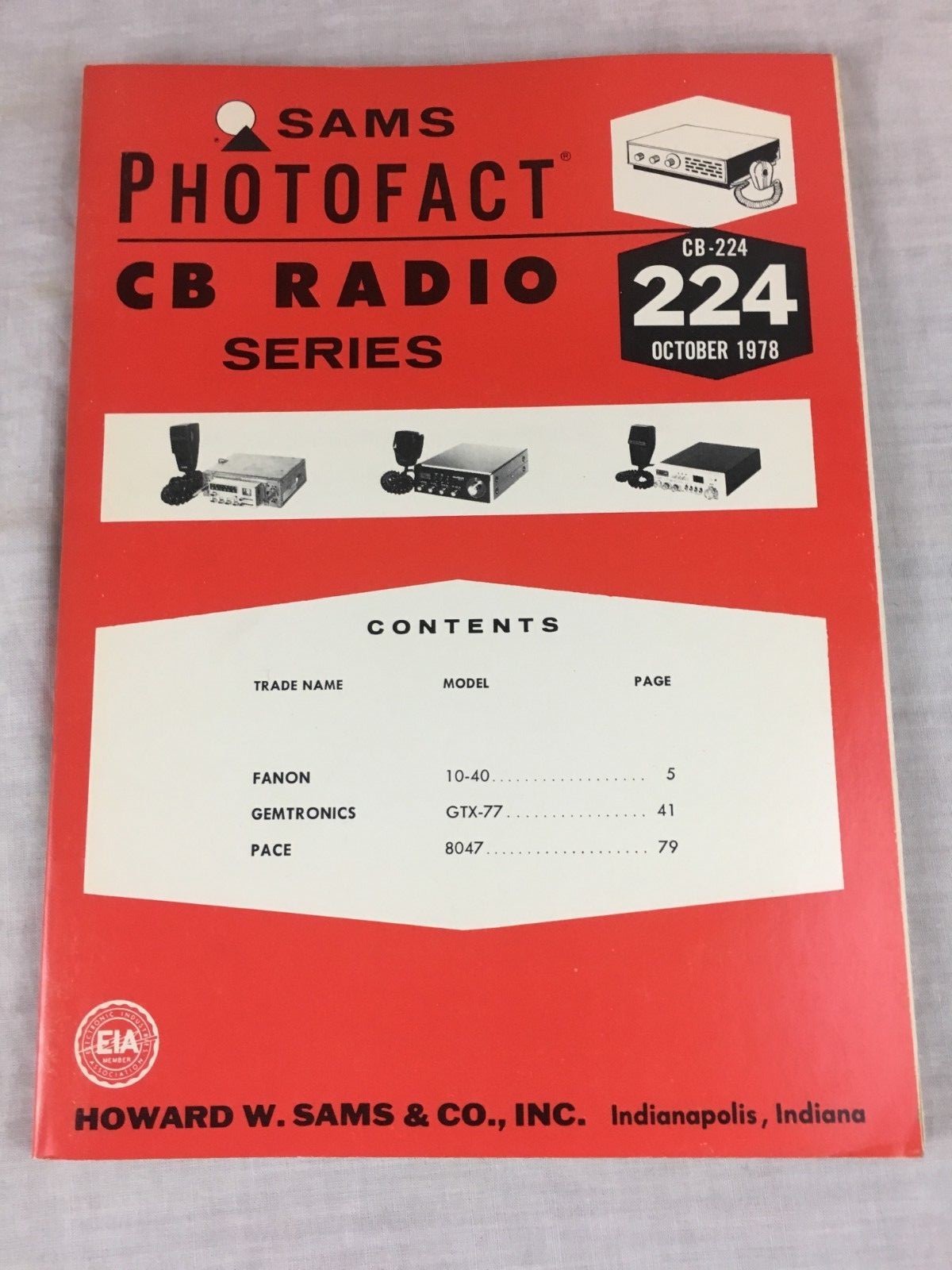 Sams Photofact CB Radio Series Volume CB-224 October 1978 Service Manual