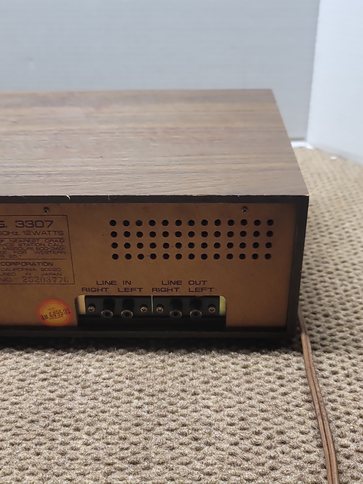 VINTAGE Craig 3307 Eight-track Stereo 8-track Player. Tested Works BUT Read