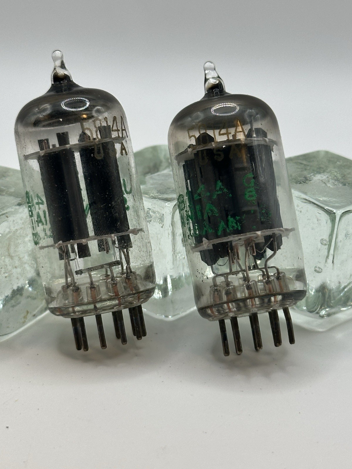 Pair Tested Sylvania JAN 5814A / LONG PLATE / O GETTER