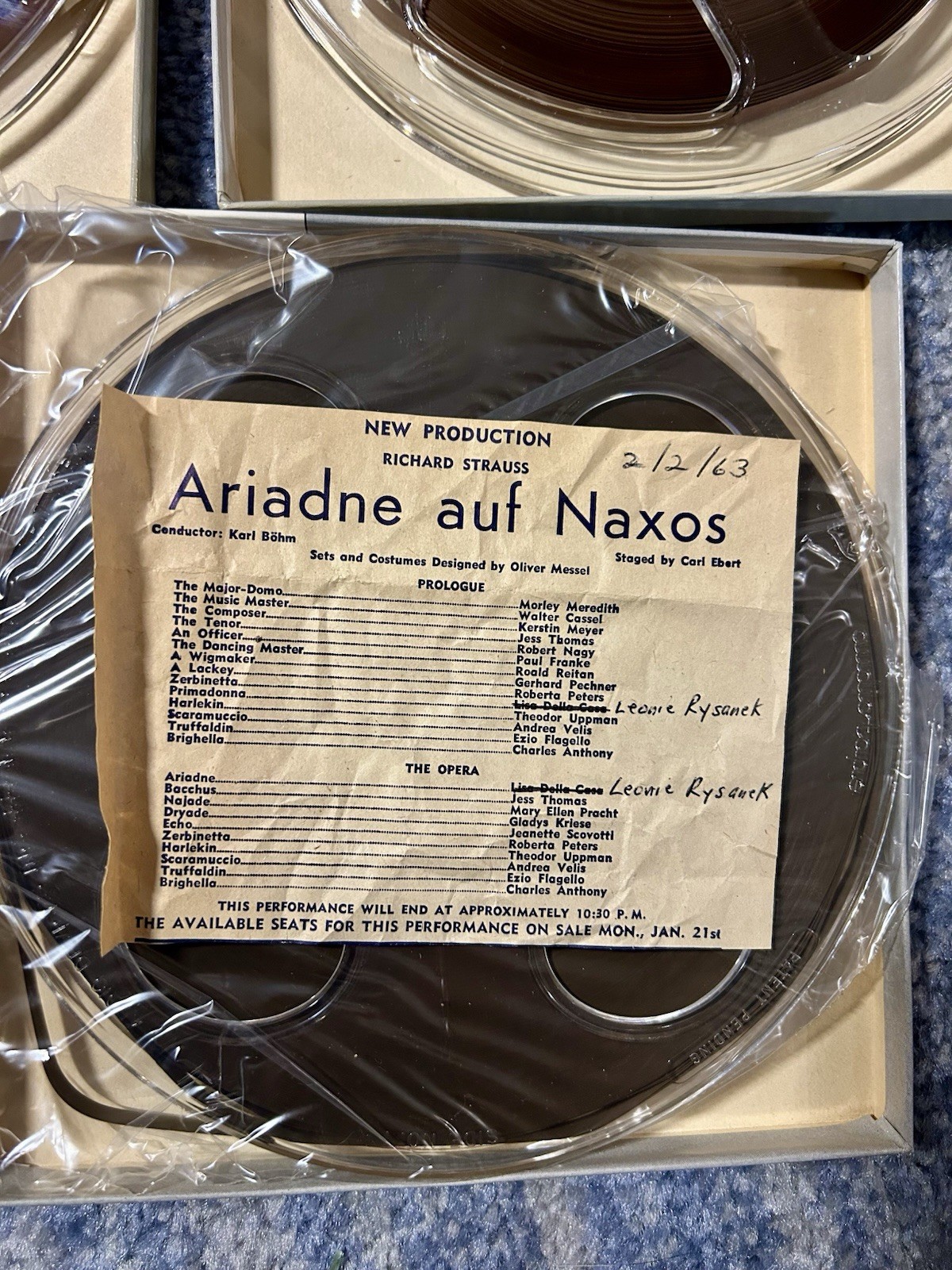 5 Vintage 1960’s Audiotape 1251 Reel to Reel Professional Tape, Used Opera