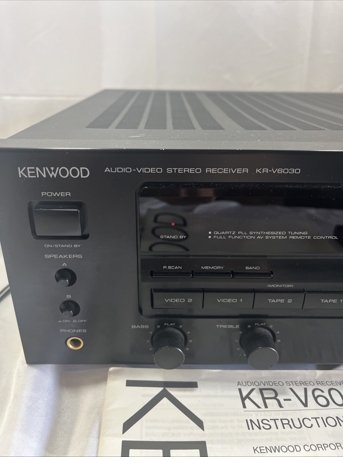 Vintage Kenwood KR-V6030 Stereo Receiver Tested Excellent W/ Remote & Manual