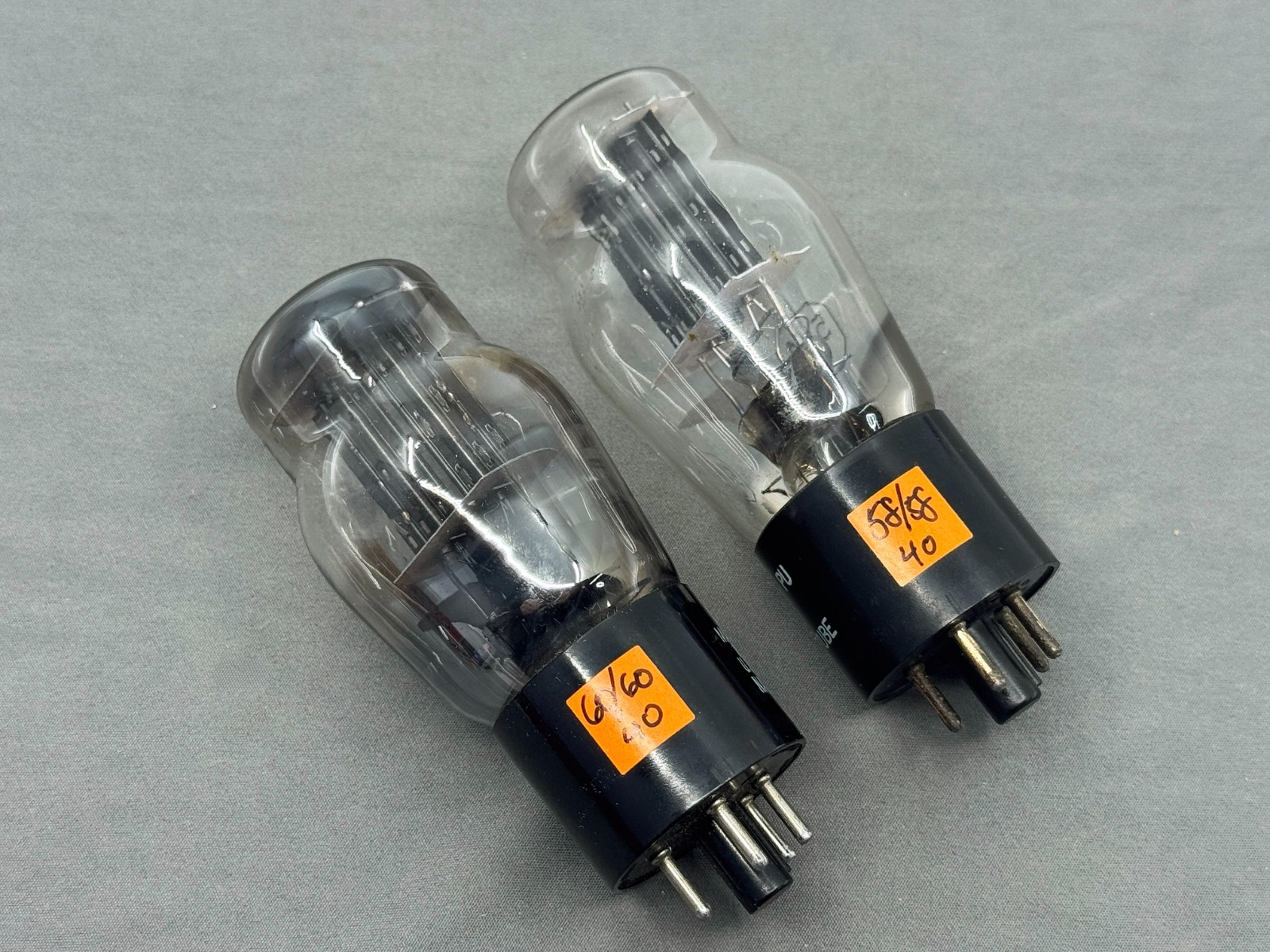 Balanced Pair National Union 5V4G Rectifiers Black Plates Tests Strong TV-7B/U