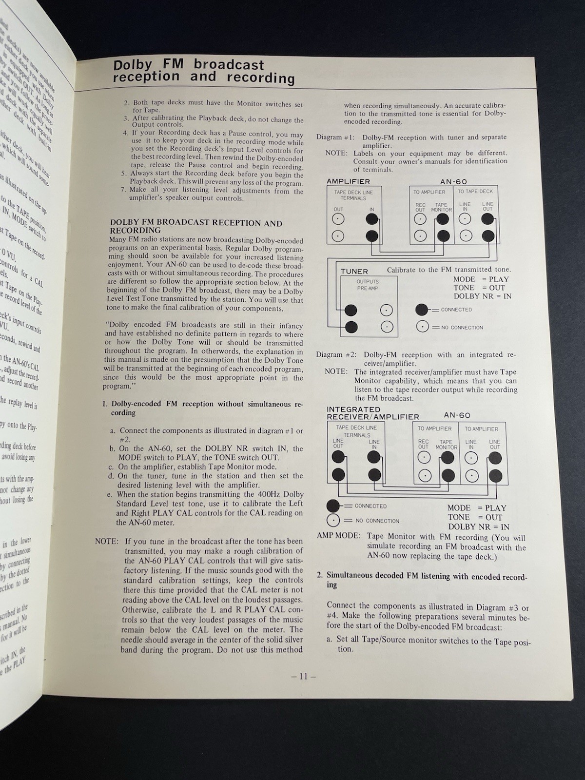 Vintage Original TEAC AN-60 Noise Reduction Unit Instruction Manual