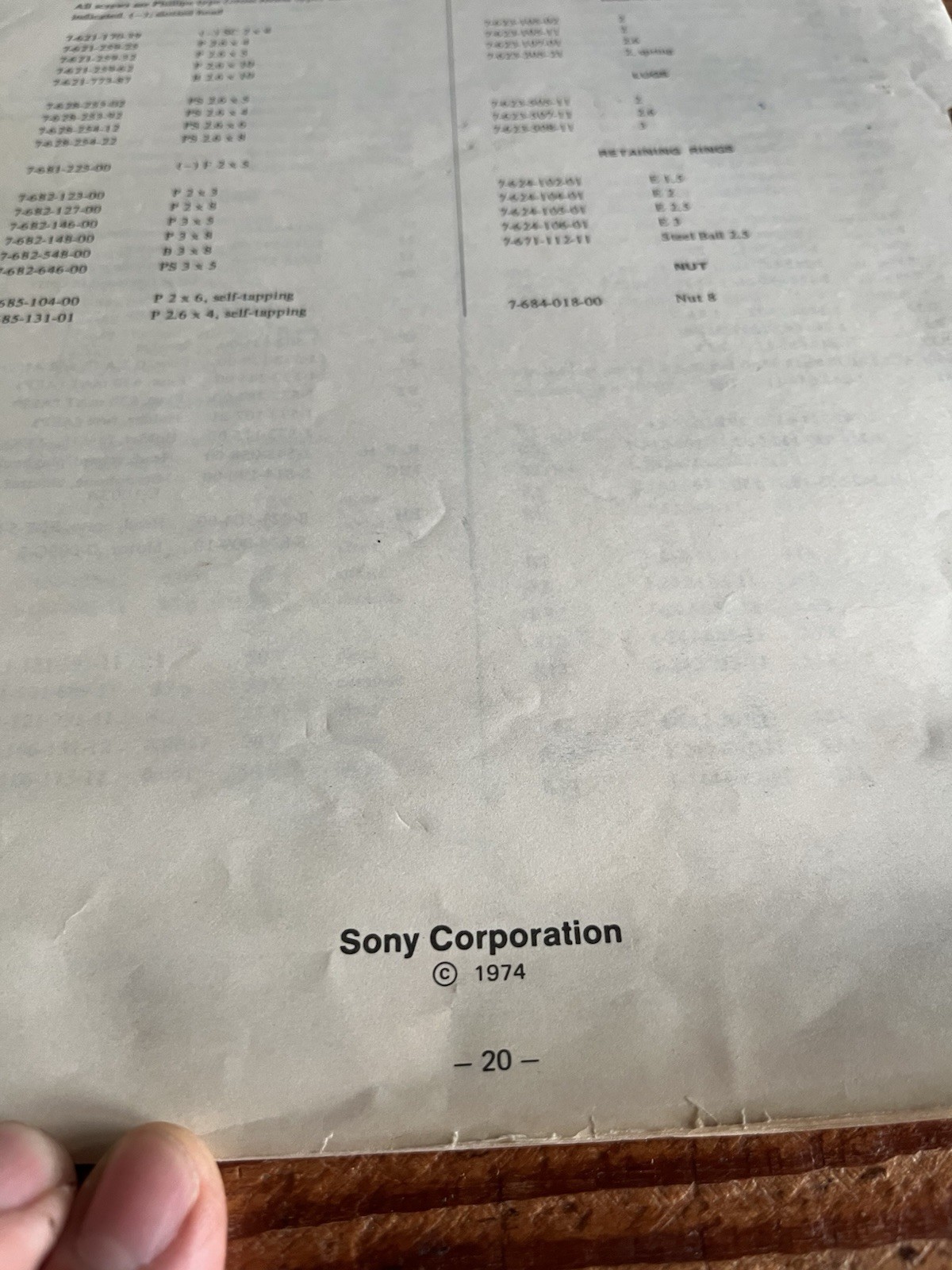 SONY Stereo Cassette Corder Tapecorder TC-67 Service Manual