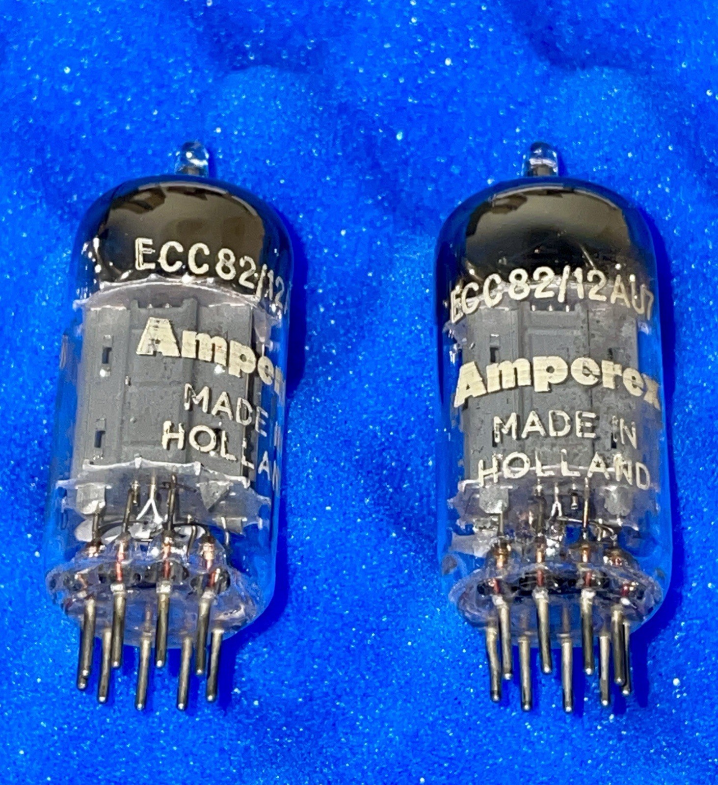 TWO Valvo ECC82 12AU7 Tubes / k62 / 45 deg. D Getter – 1956 /Amplitrex👍 Amperex