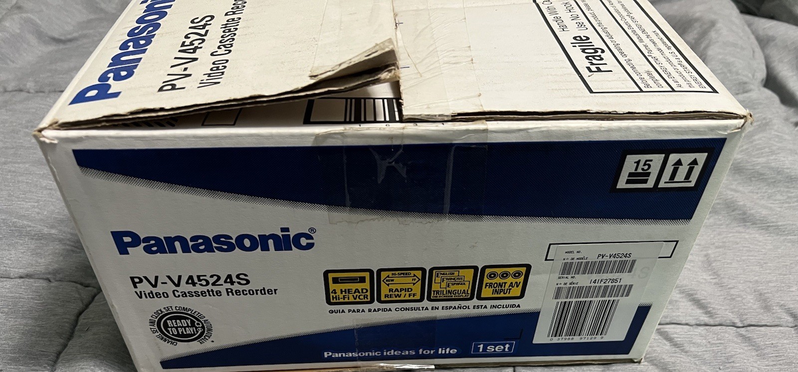 Panasonic BLUE LINE PV-V4524S 4 Head Hi-Fi Omnivision VHS VCR W/ BOX & Remote