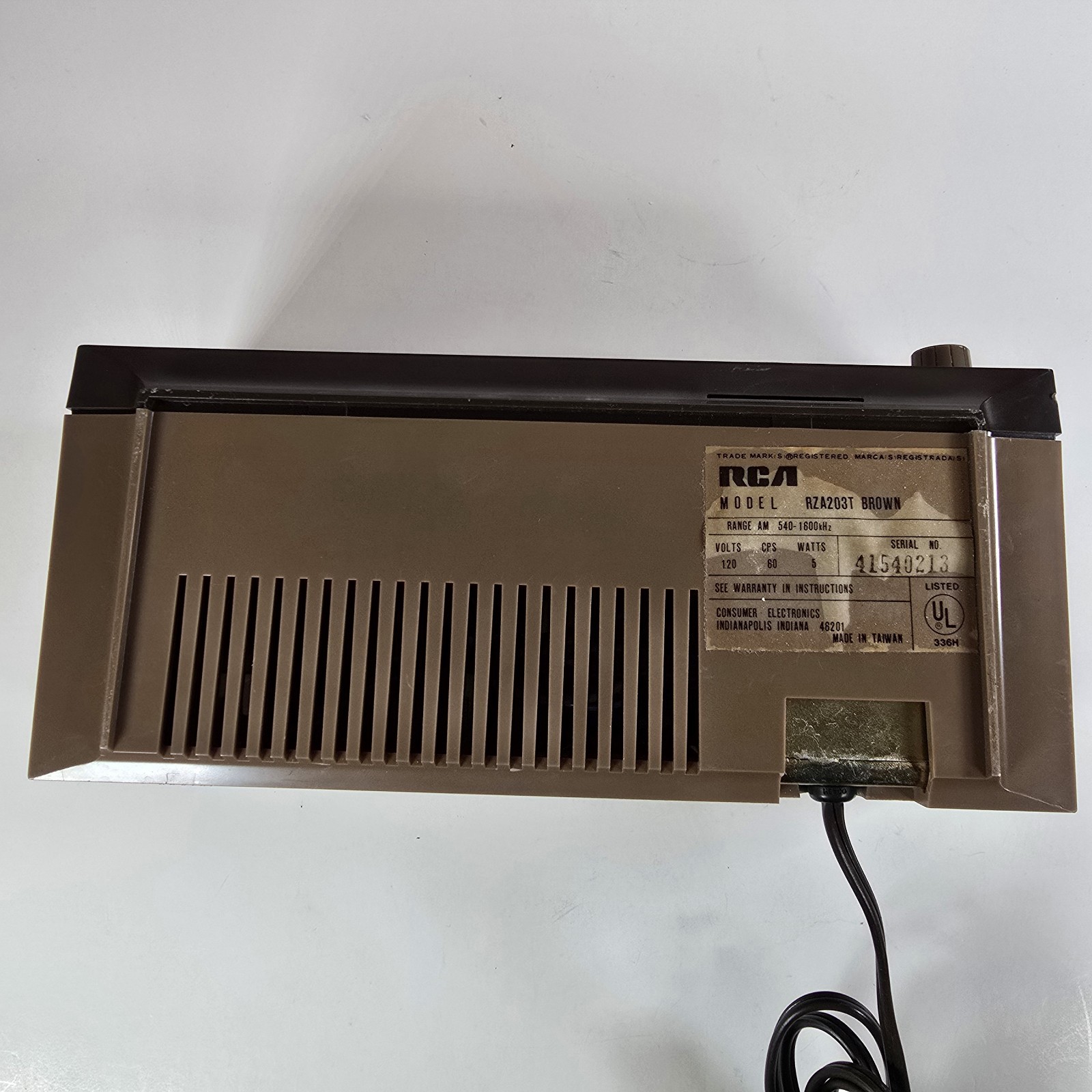 Vintage RCA AM Radio RZA203T Brown Faux Wood Grain Desk Radio Tested Works