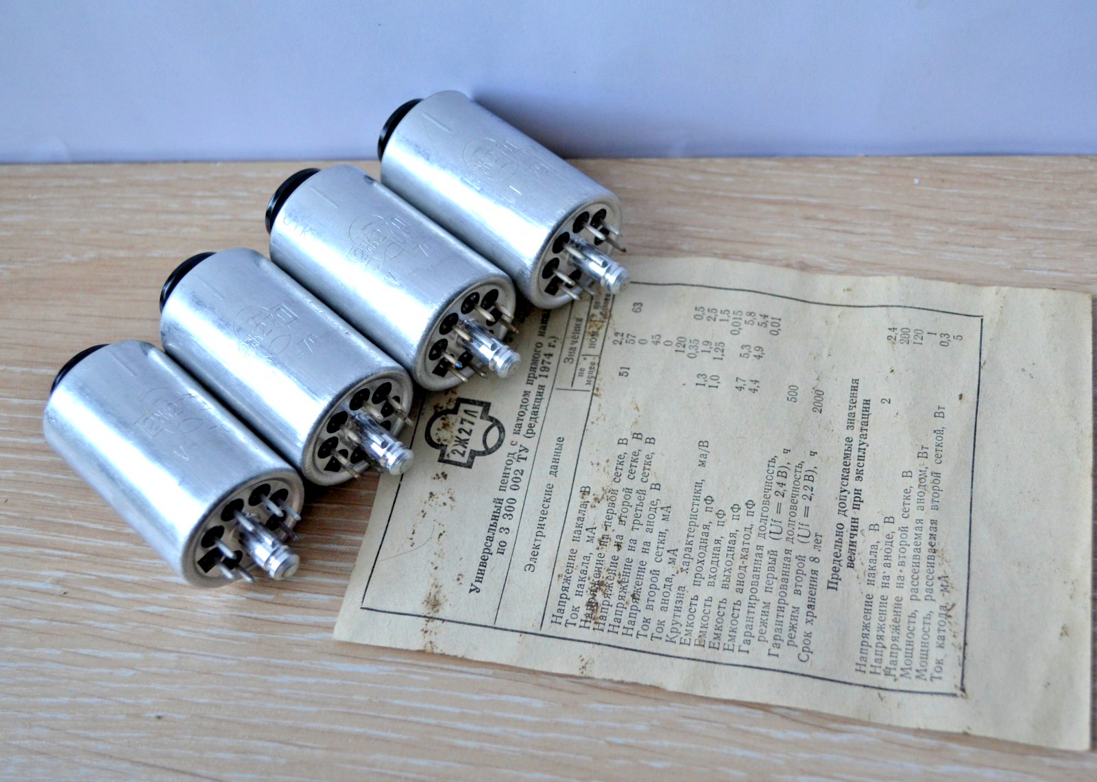 4pcs 2J27L = RV2, 4P700 HF Pentode Tube REFLECTOR Soviet 1980’s NEW in BOX