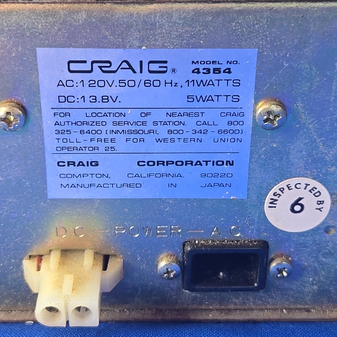 Craig 4354 SCANNING MONITOR RECIEVING ORIGINAL Powers Up Read