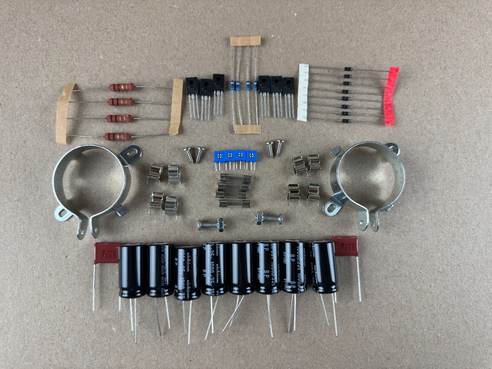 Sansui 3000A Repair Kit for Service Bulletin new Bipolar caps Diodes Transistors