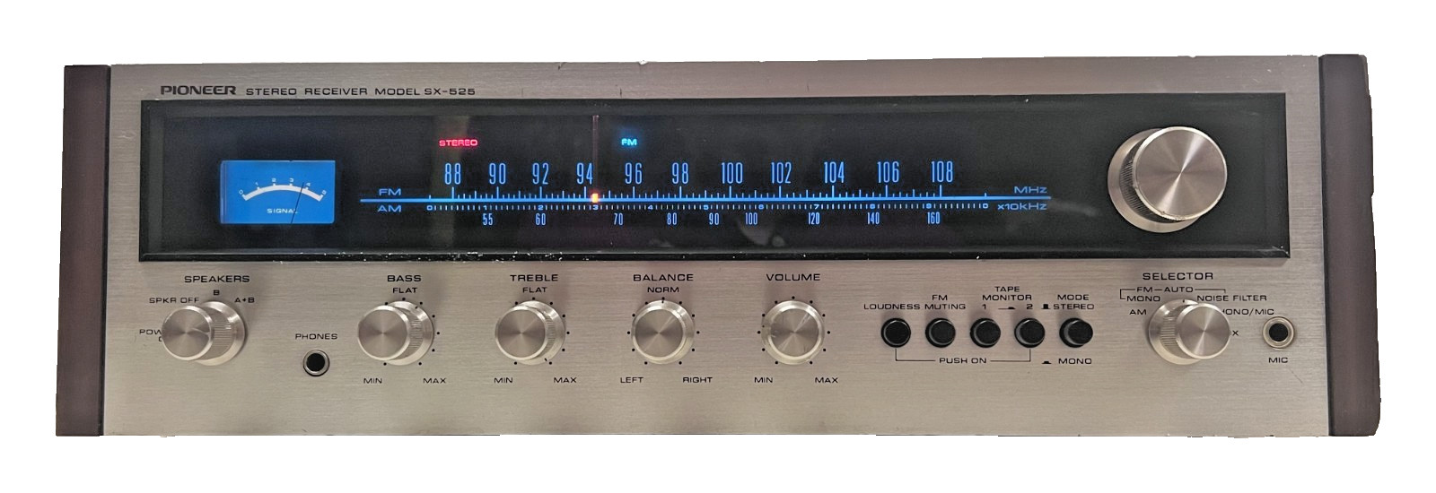 Vintage Pioneer SX-525, 110-240V, 13W AM/FM Receiver, 1972, Fully Serviced