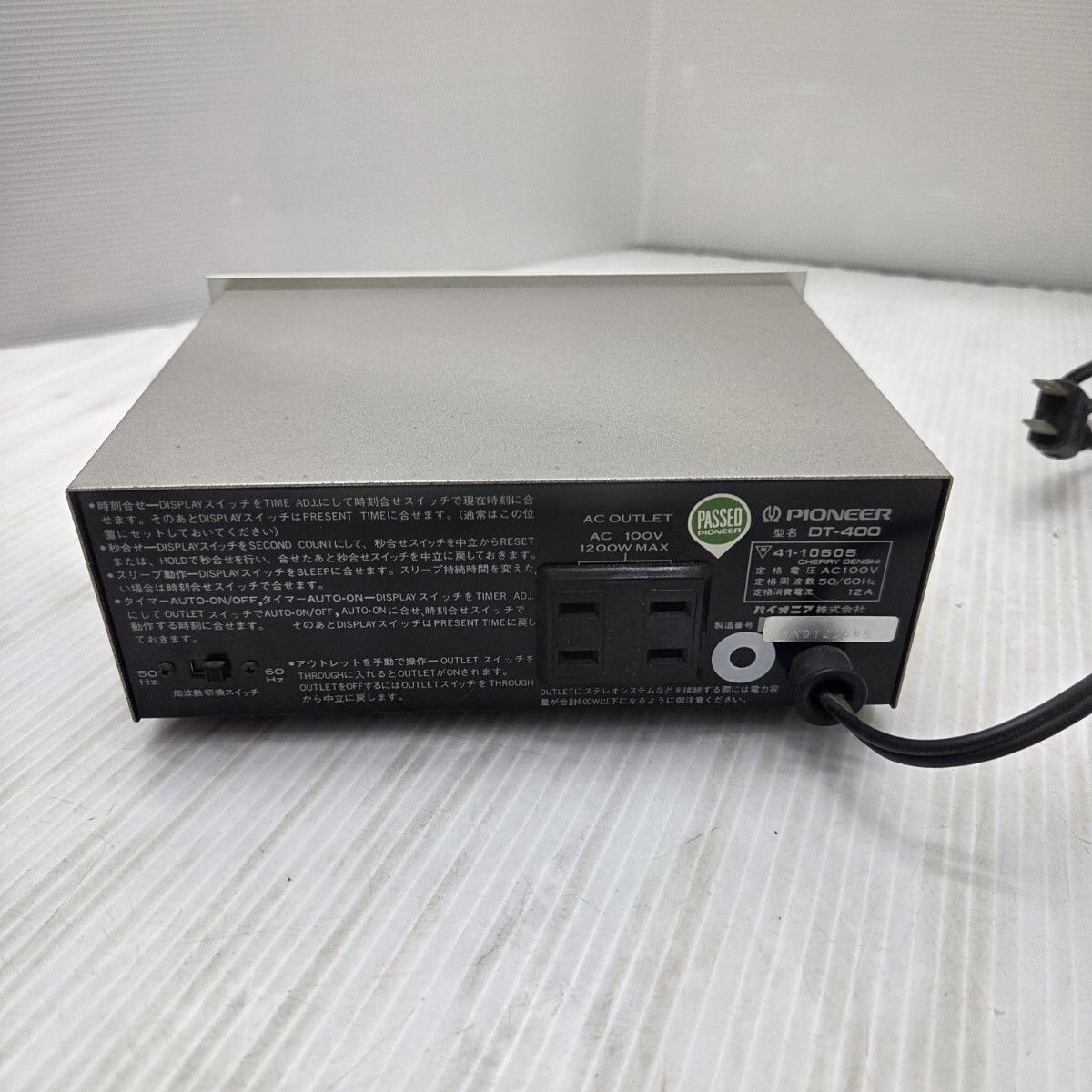 Pioneer DT-400 Digital Audio Timer Vintage Hi-Fi Component Power On Tested Japan