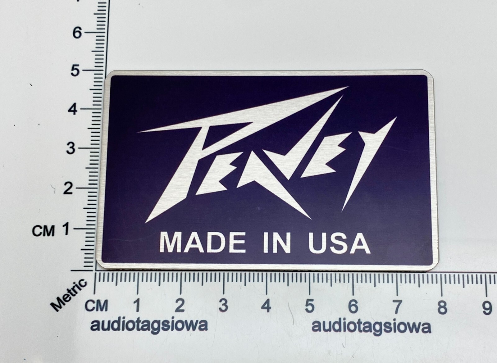 Peavey Made in USA Badge Logo Custom Made Aluminum PAIR Self Stick