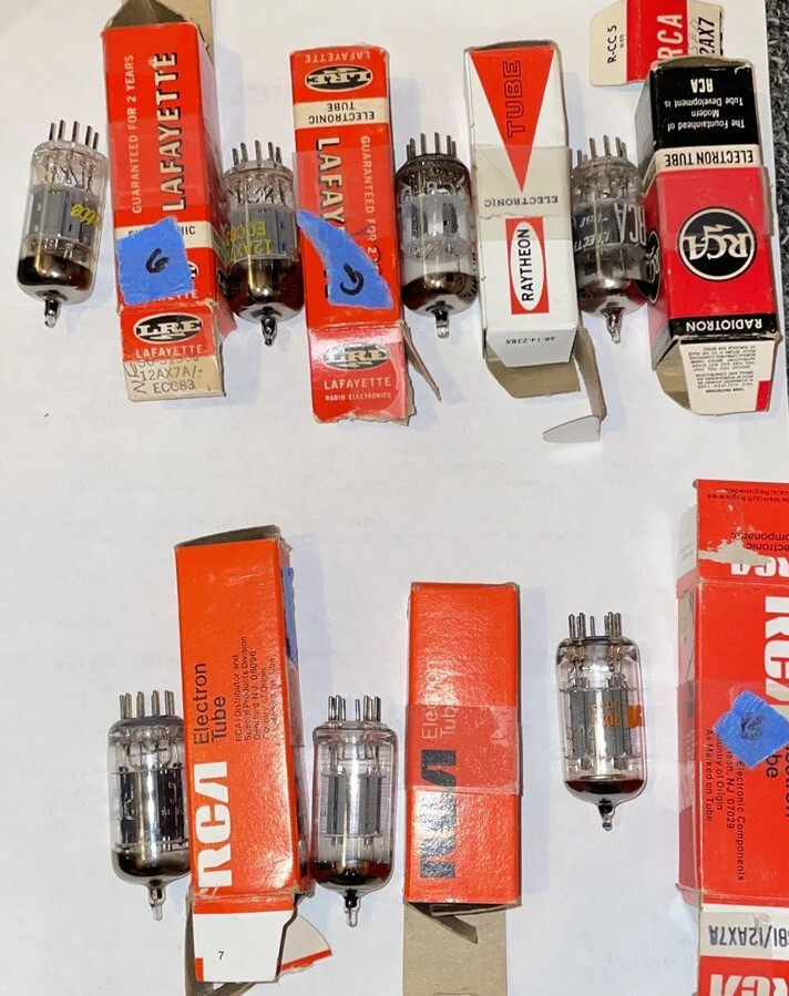 12AT7 7025 6HL8 Vacuum Tube- Raytheon RCA Lafayette tested good 12AX7A electron