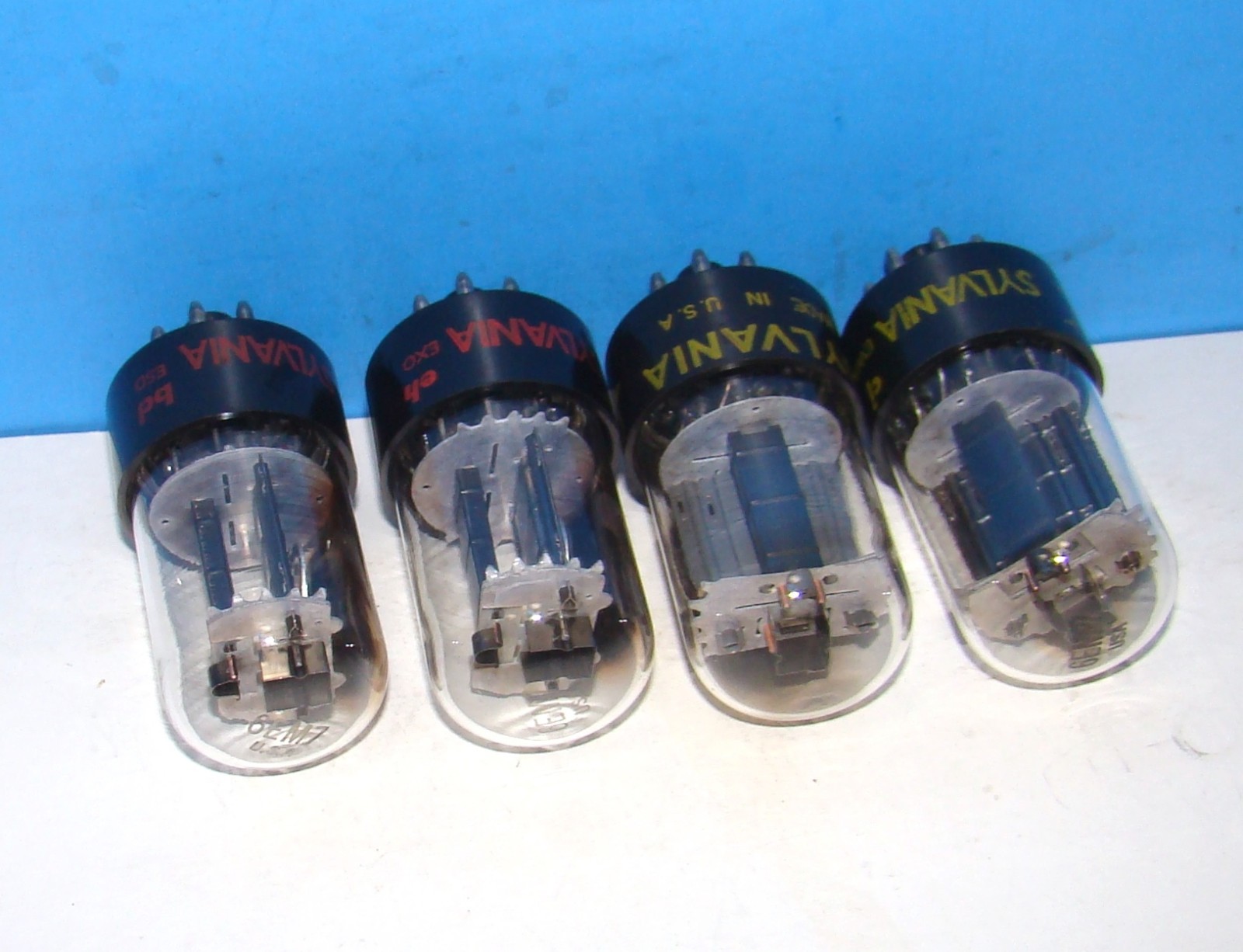 6EM7 Sylvania 4 radio audio amplifier electron vacuum tubes valves tested 6EA7