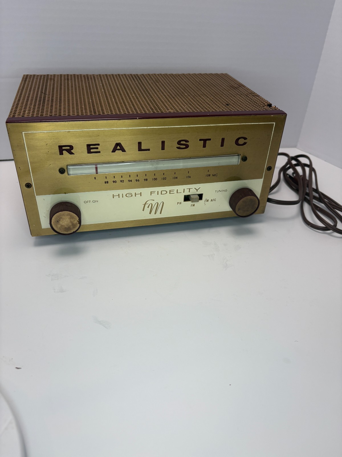 Rare Vintage 1950s Radio Shack Realistic Tube High Fidelity Fm Tuner