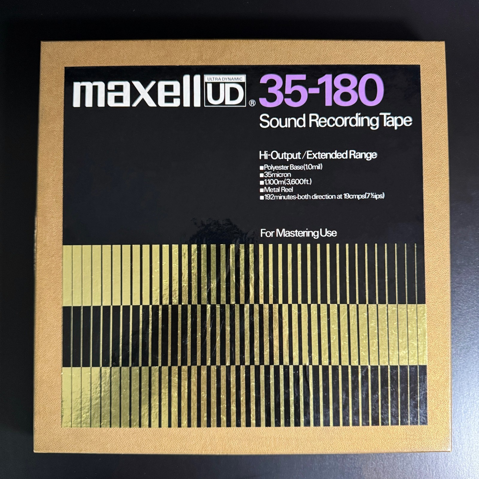 Maxell UD 35-180 10.5″ Metal Reel to Reel Tape 3600 Ft Used w/ Box Japan