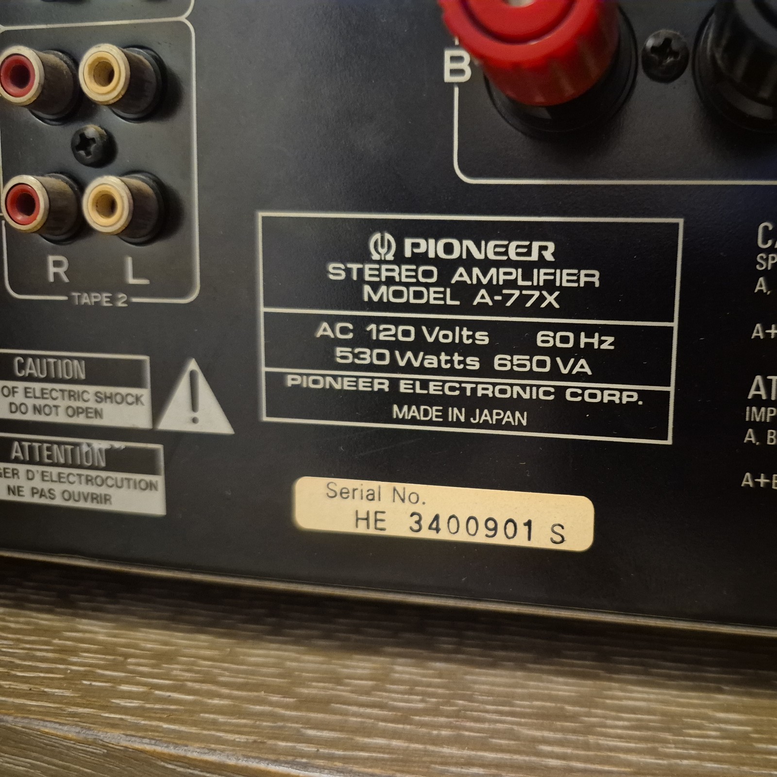 Pioneer A-77X Stereo Amp