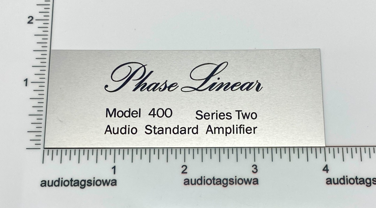 Phase Linear Model 400 Series Two Face Plate Logo Custom Aluminum Self Stick