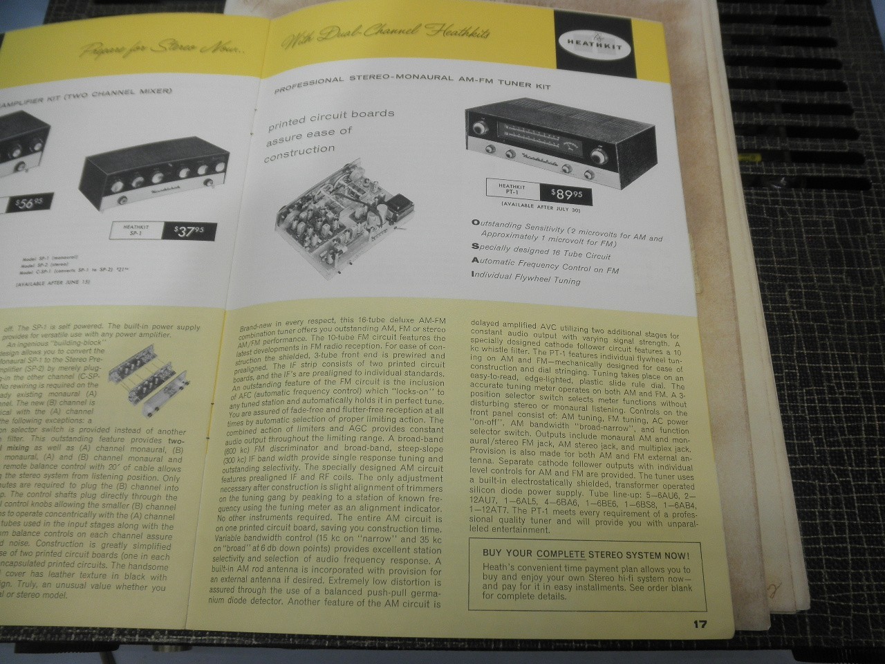 EXCELLENT 1958-60 Heathkit PT-1 AM/FM Stereo Tuner- Serviced +Manual+ Catalog