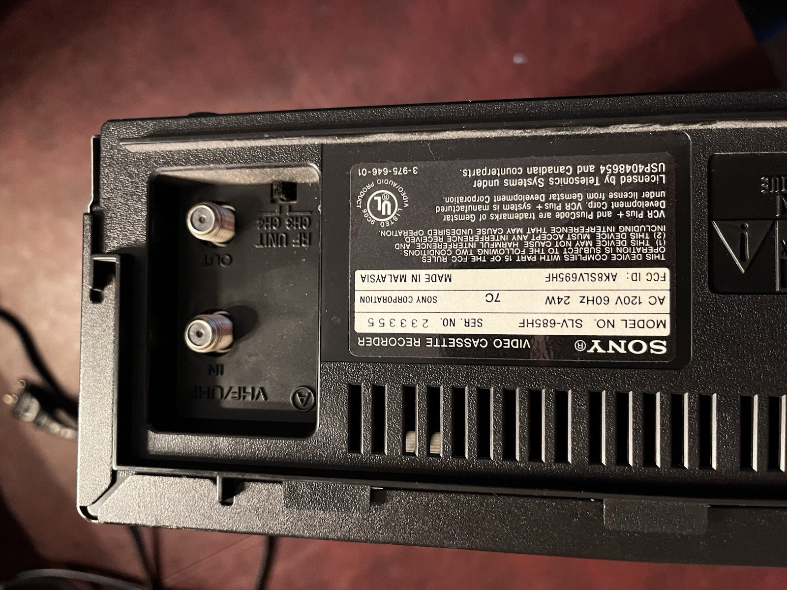 Sony VCR Slv-685hf Player VHS
