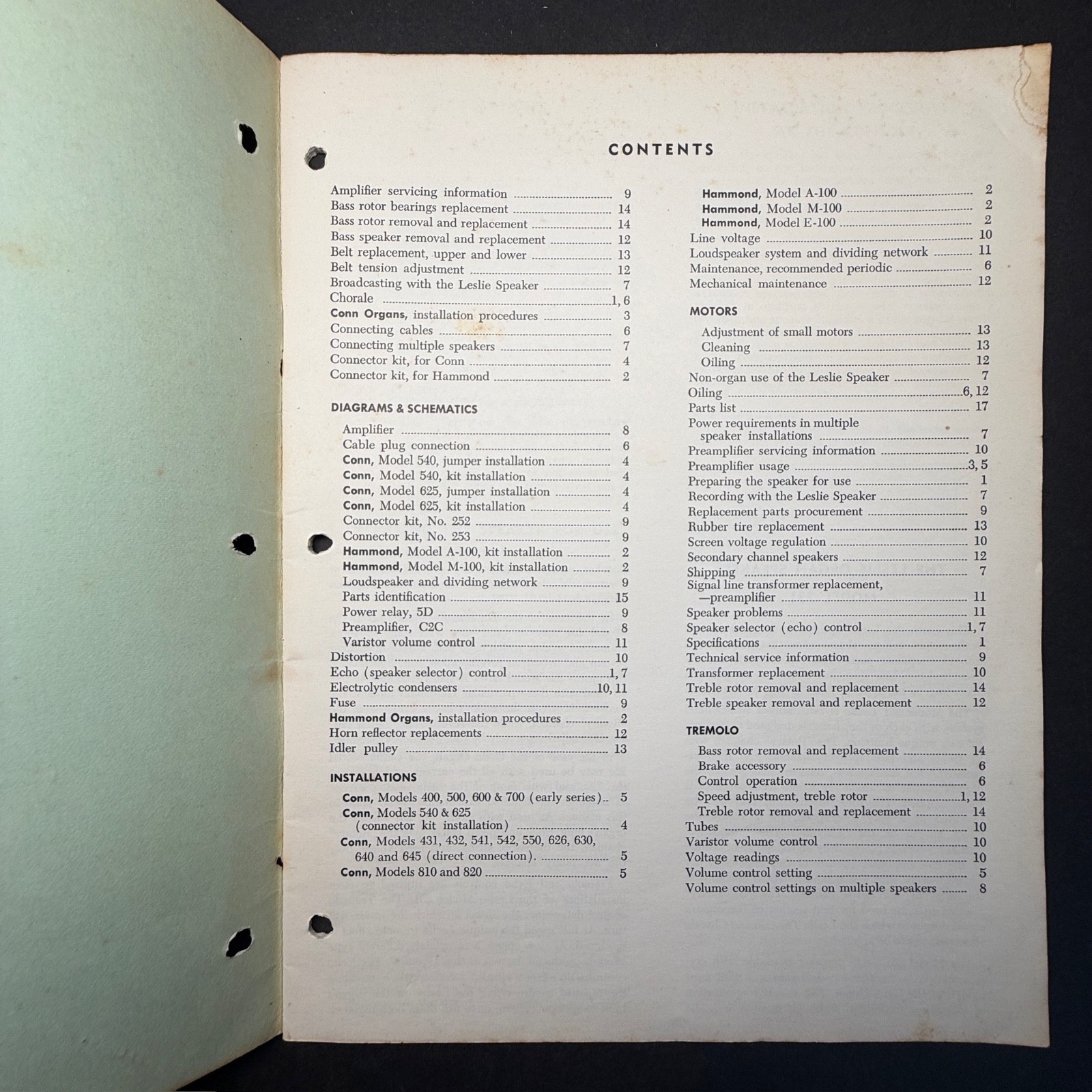 VINTAGE LESLIE MODEL 251 OWNER’S MANUAL