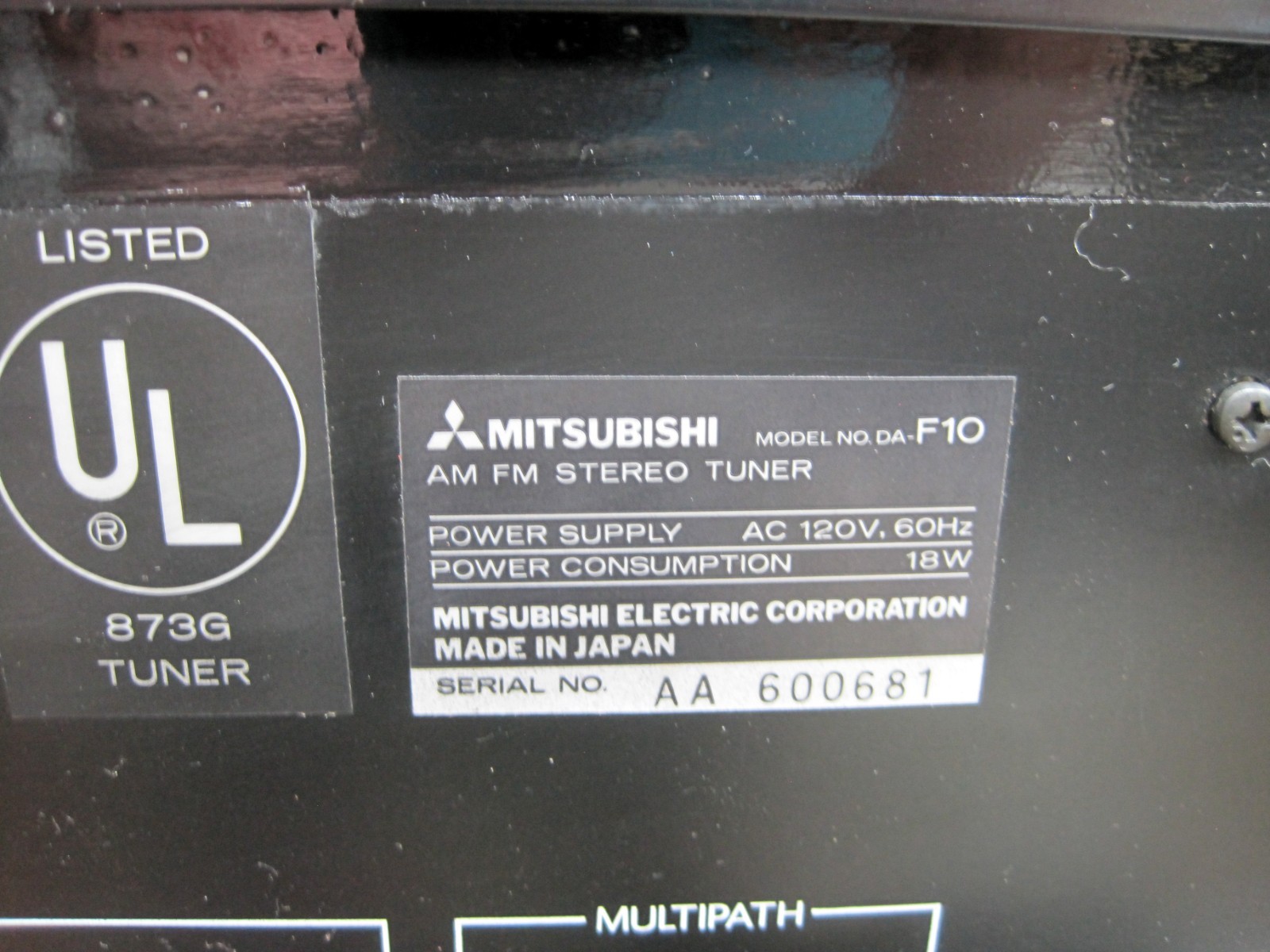 Mitsubishi DA-F10 DA-P10 DA-M10 DA-A15 Vintage Amplifier Preamplifier Tuner