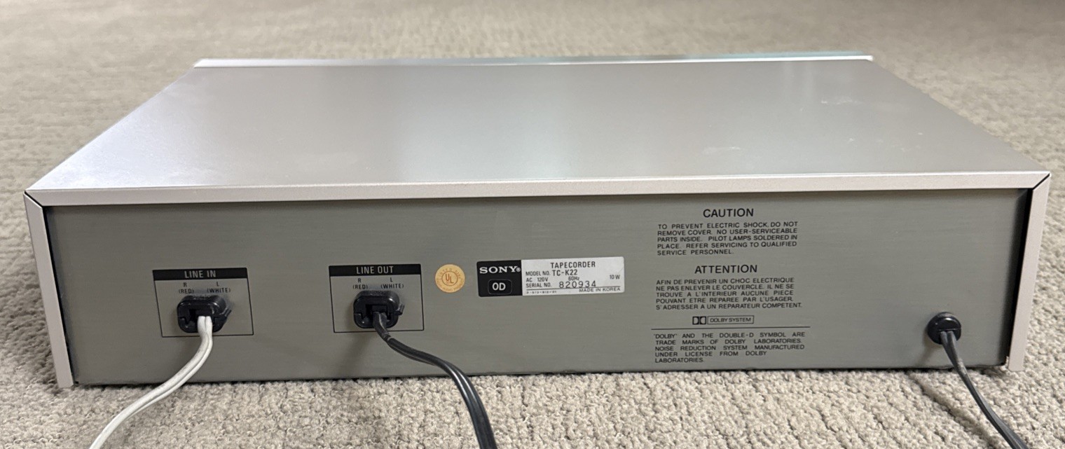 Sony Vintage Stereo Cassette Deck TC-K22 Silver Excellent Tested Read