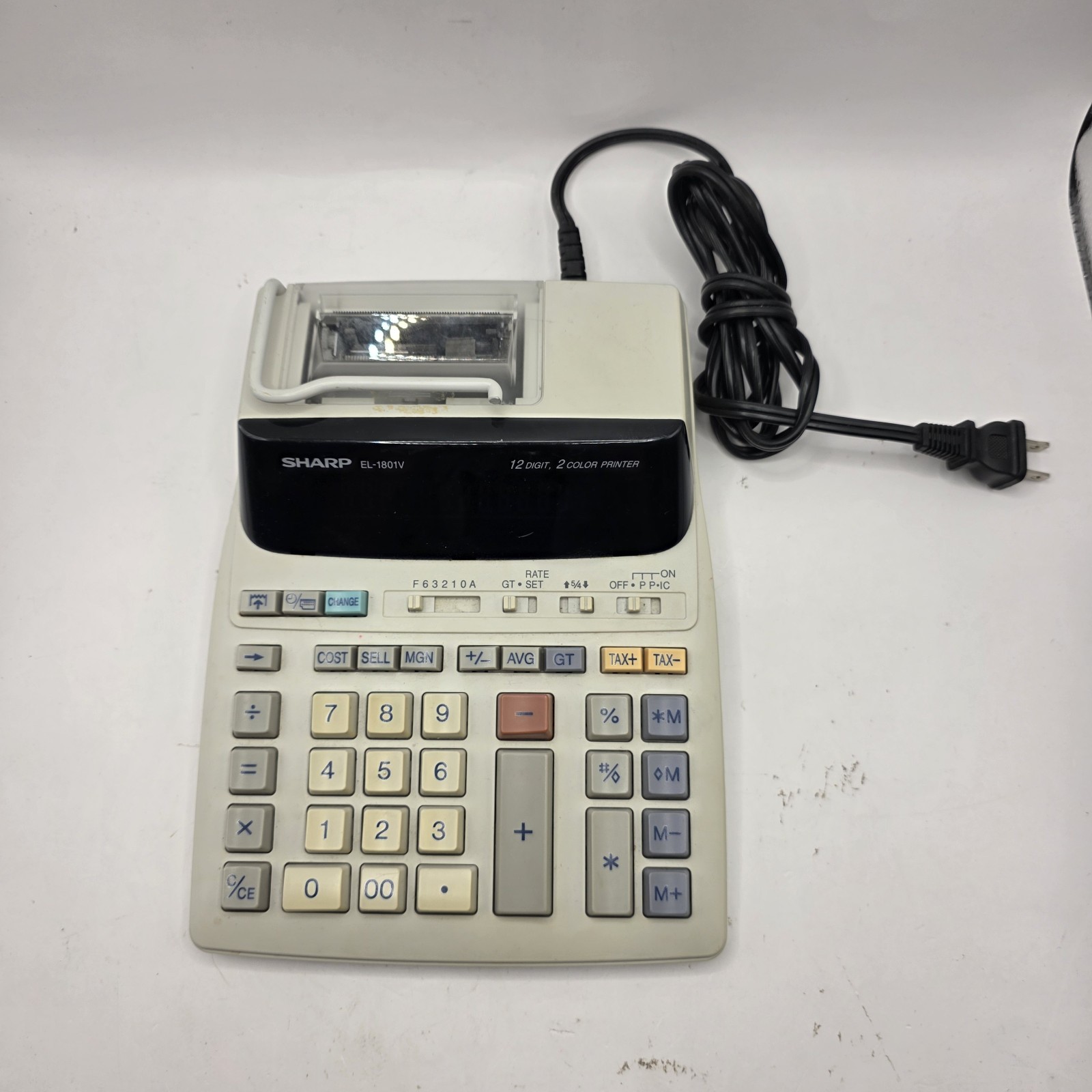 Sharp EL-1801V 12 Digit Desktop Electronic 2 Color Printer Calculator FREE S/H