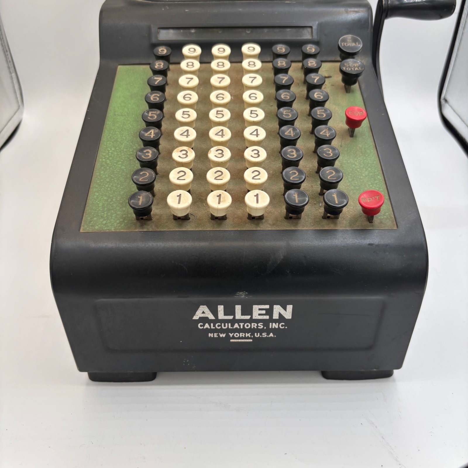 Vintage RC Allen Adding Machine Manual Crank Mechanical Calculator Untested Part