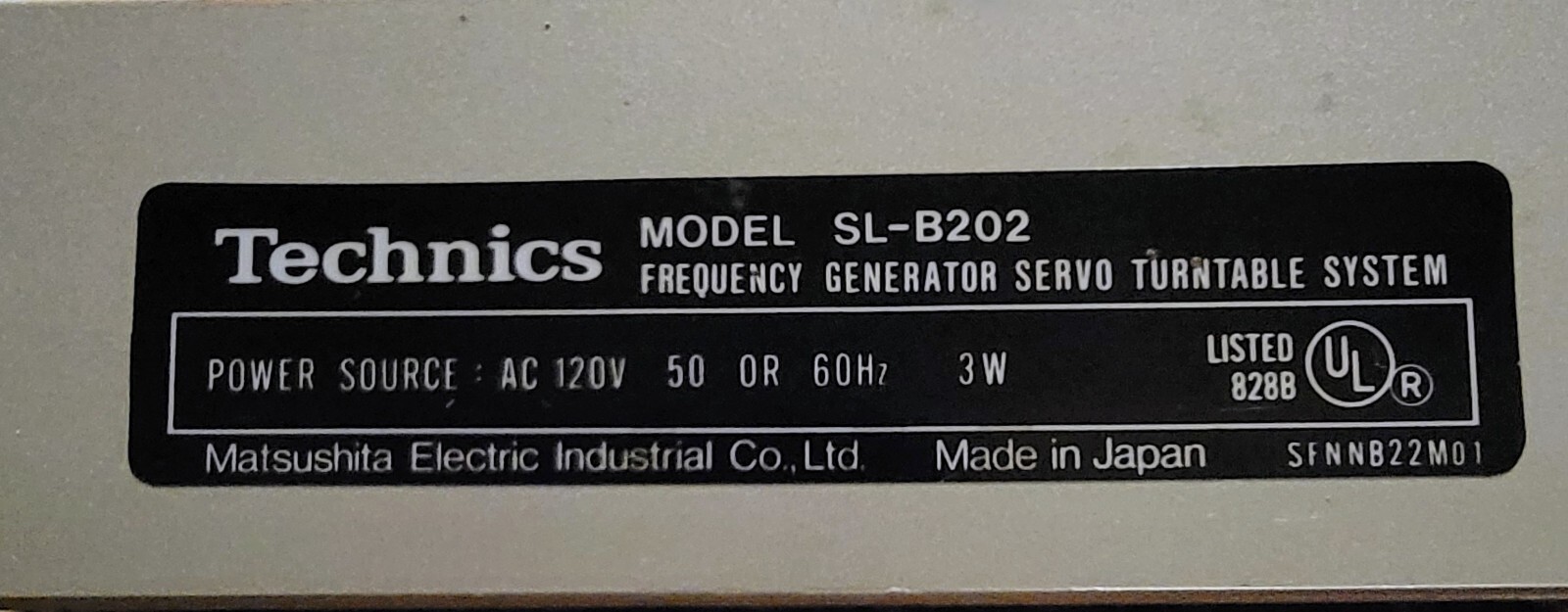 Technics Model: SL- B202 Vintage Turntable Record Player Stereo Equipment