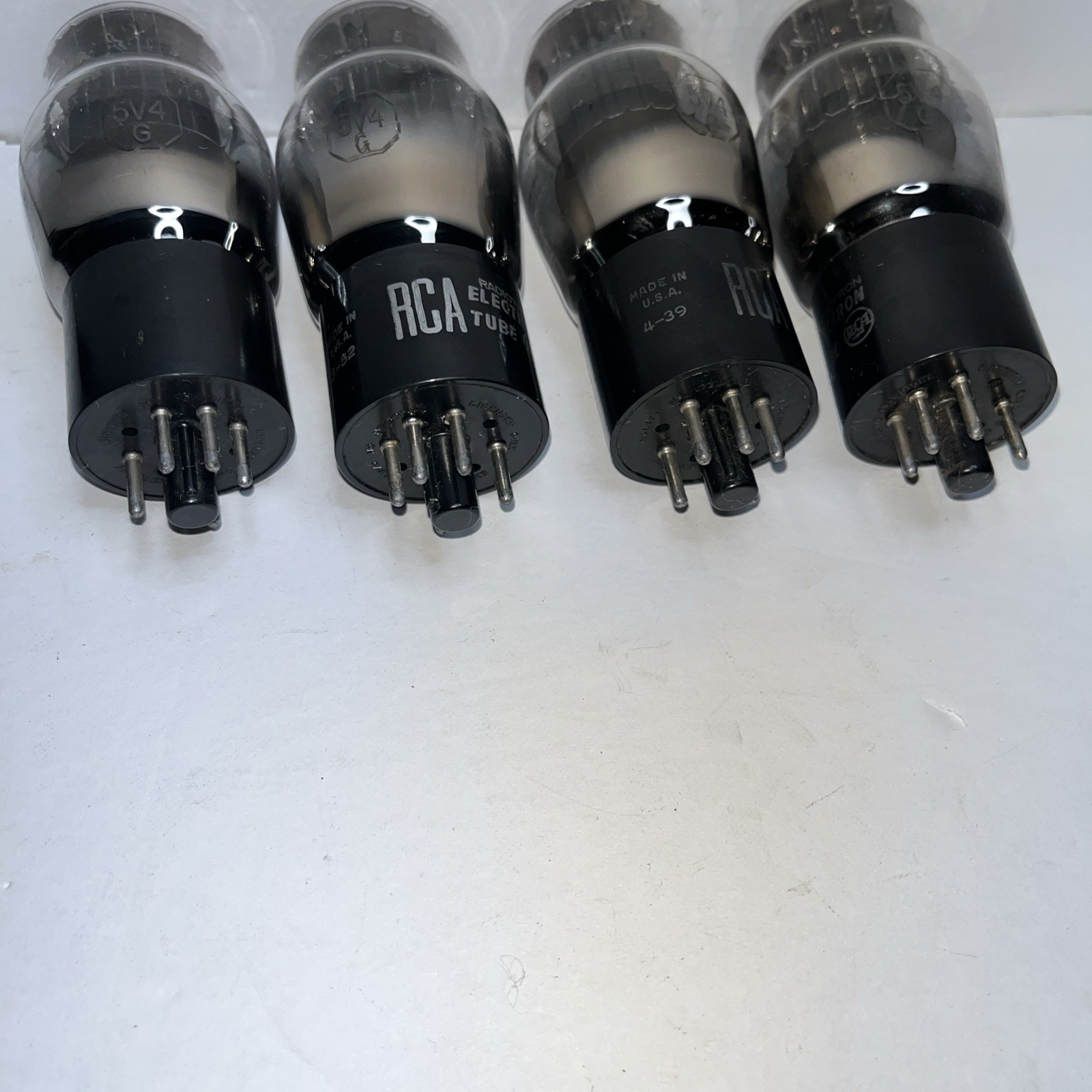 4 x 5V4G RCA ST Tubes Untested