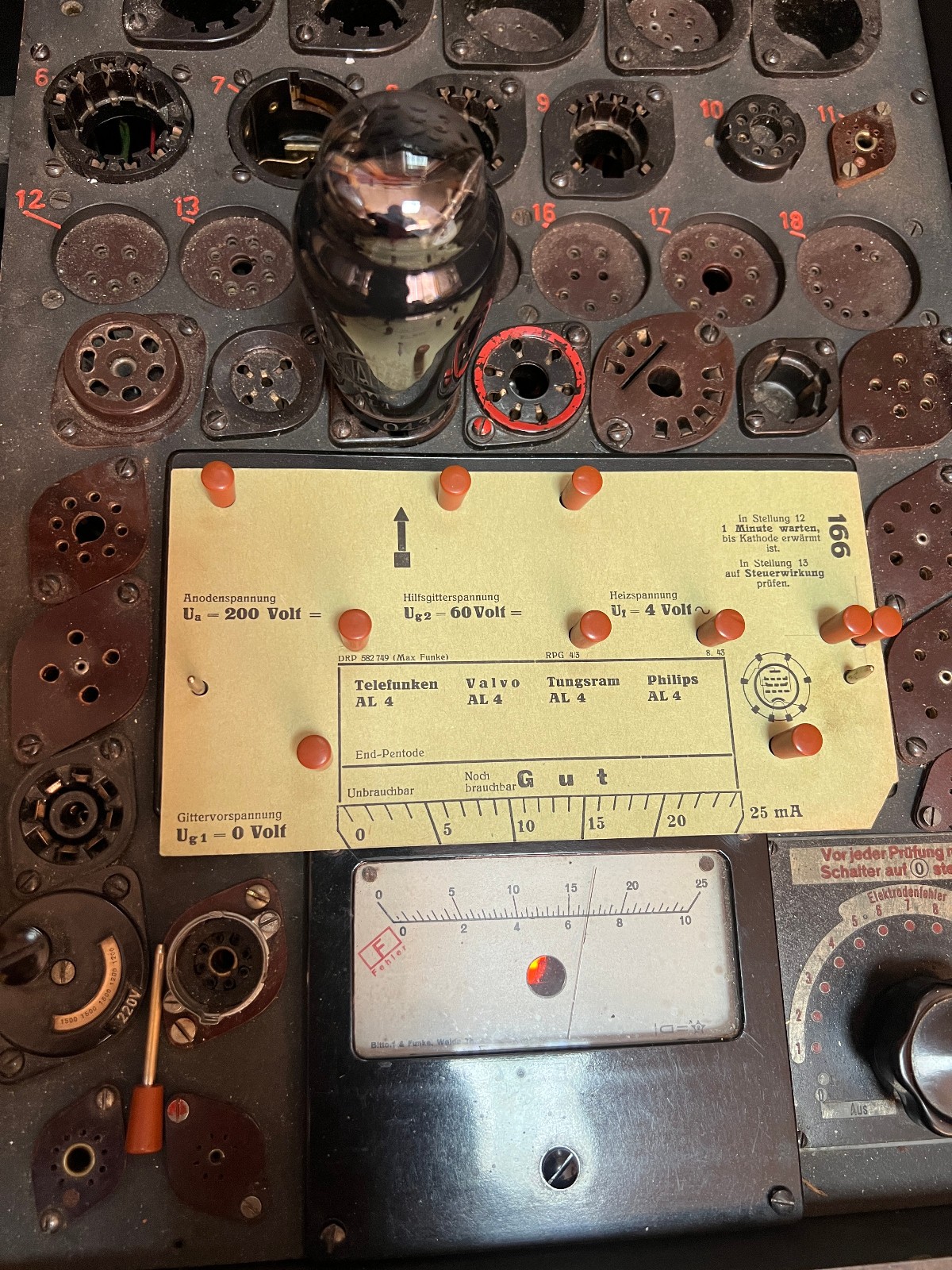 AL4 VALVO Mesh Plate Vintage Vacuum Pentode Tube Very Good Test