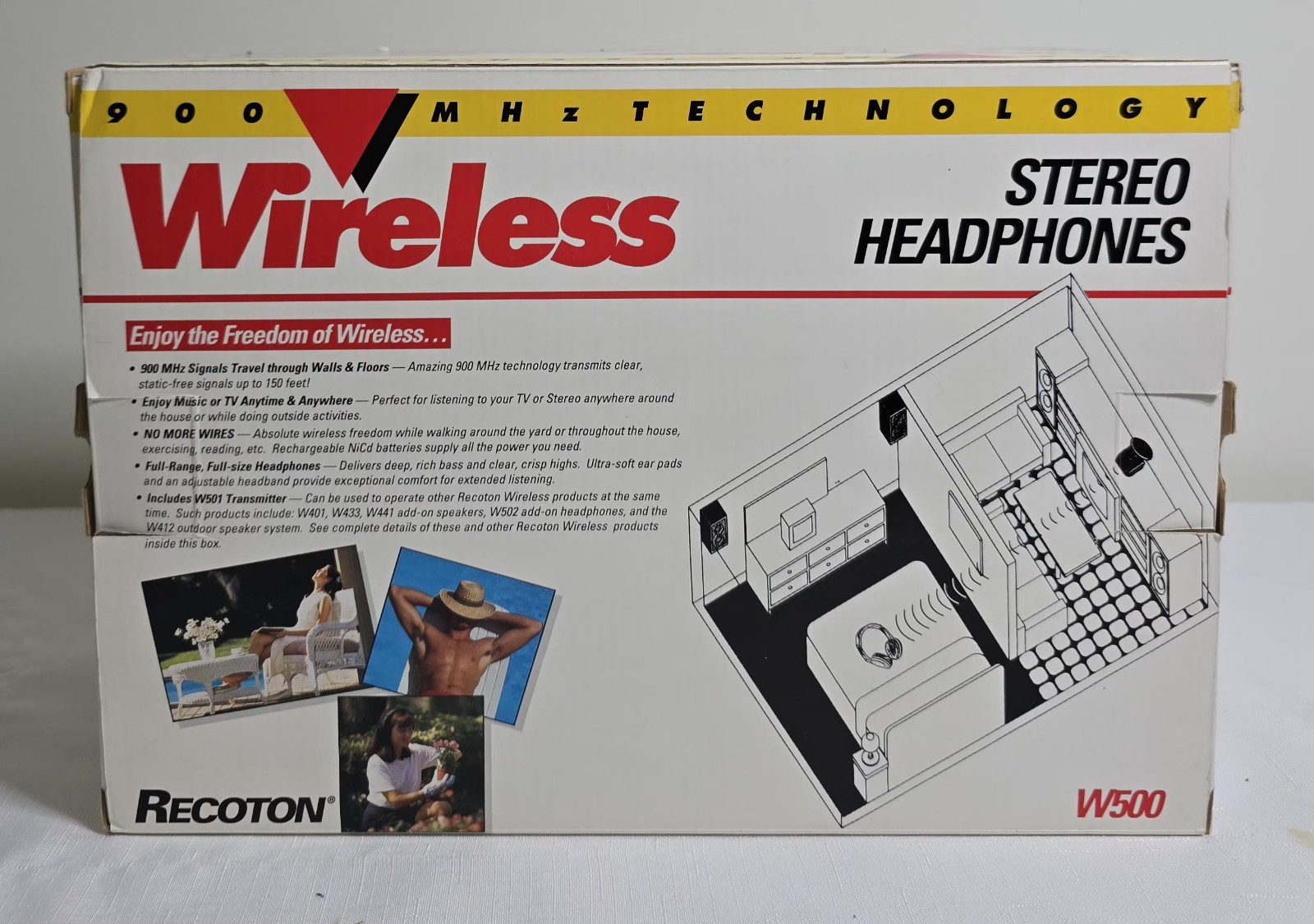 Vintage 1996 Recoton W500 Wireless Stereo Headphones New, never used