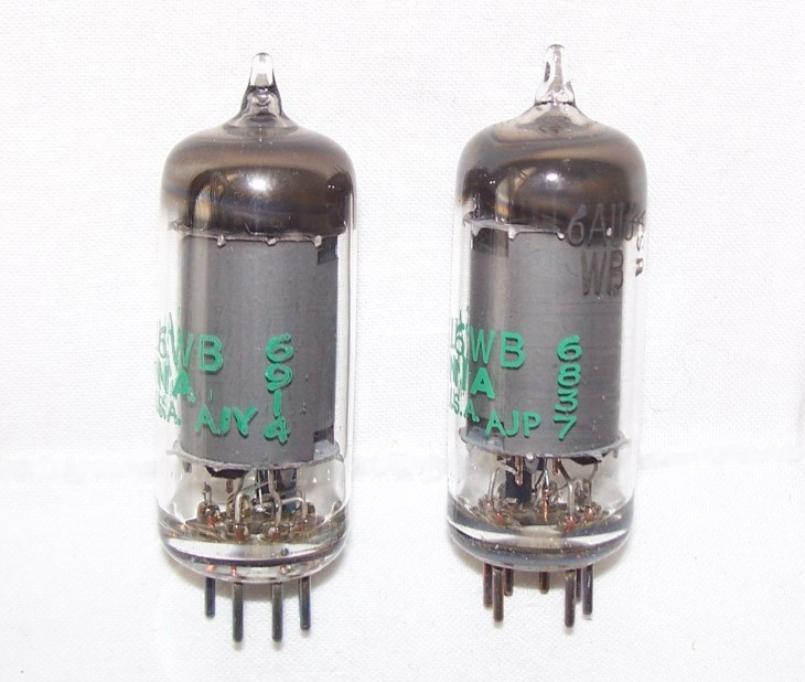 Pr. NOS Sylvania 6AU6WB radio tubes,original boxes,lot tested great!,6AU6A,6AU6