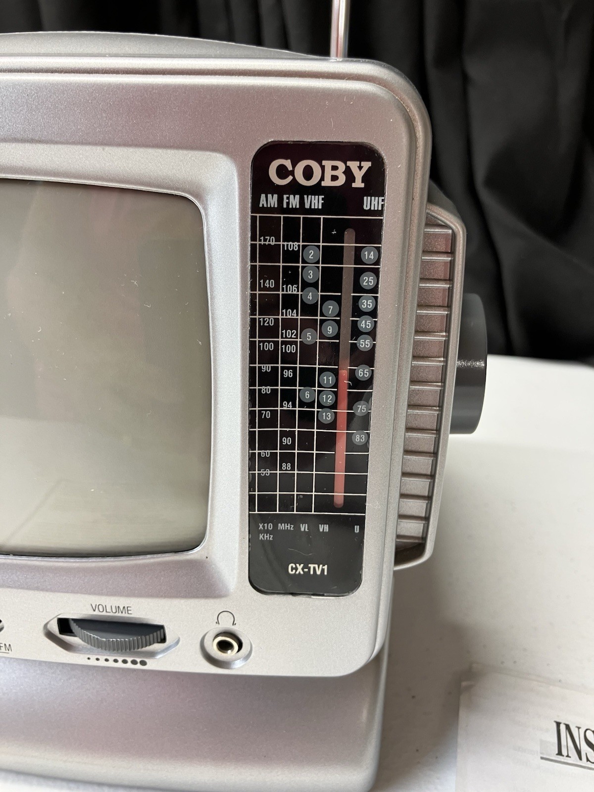 Coby CX-TV1 5” Portable B&W CRT TV AM FM Radio Tested *Read*