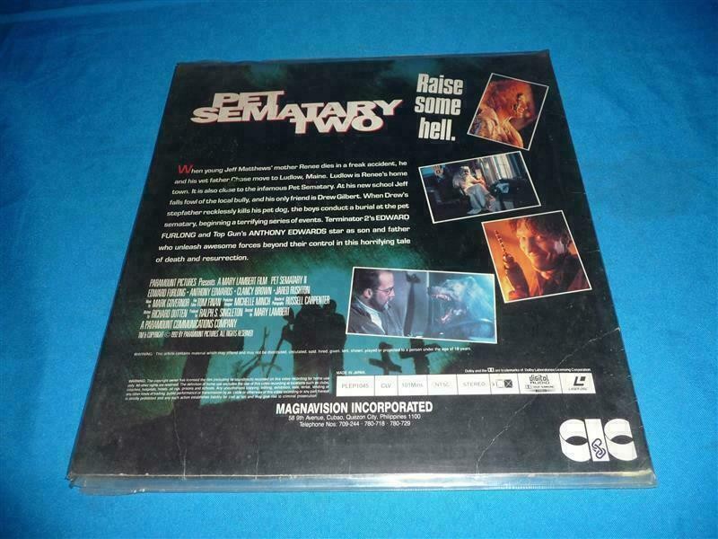 PET SEMATARY TWO Raise some hell Laser Disc 30 Days Warranty Expedited Shipping