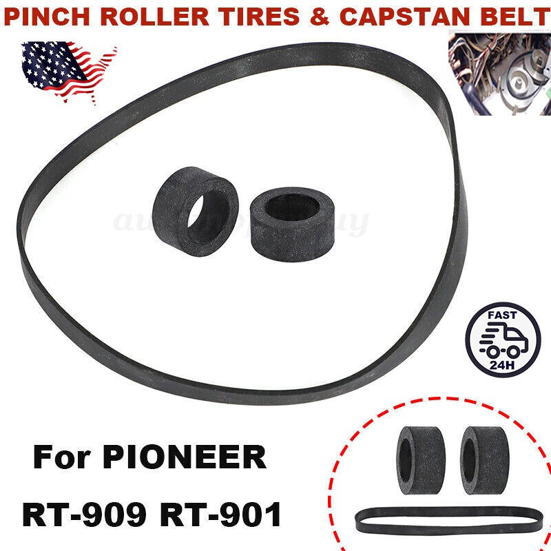Pinch Roller Tires Replacement & Belt Kit For Pioneer RT-909 RT-901 Reel To Reel
