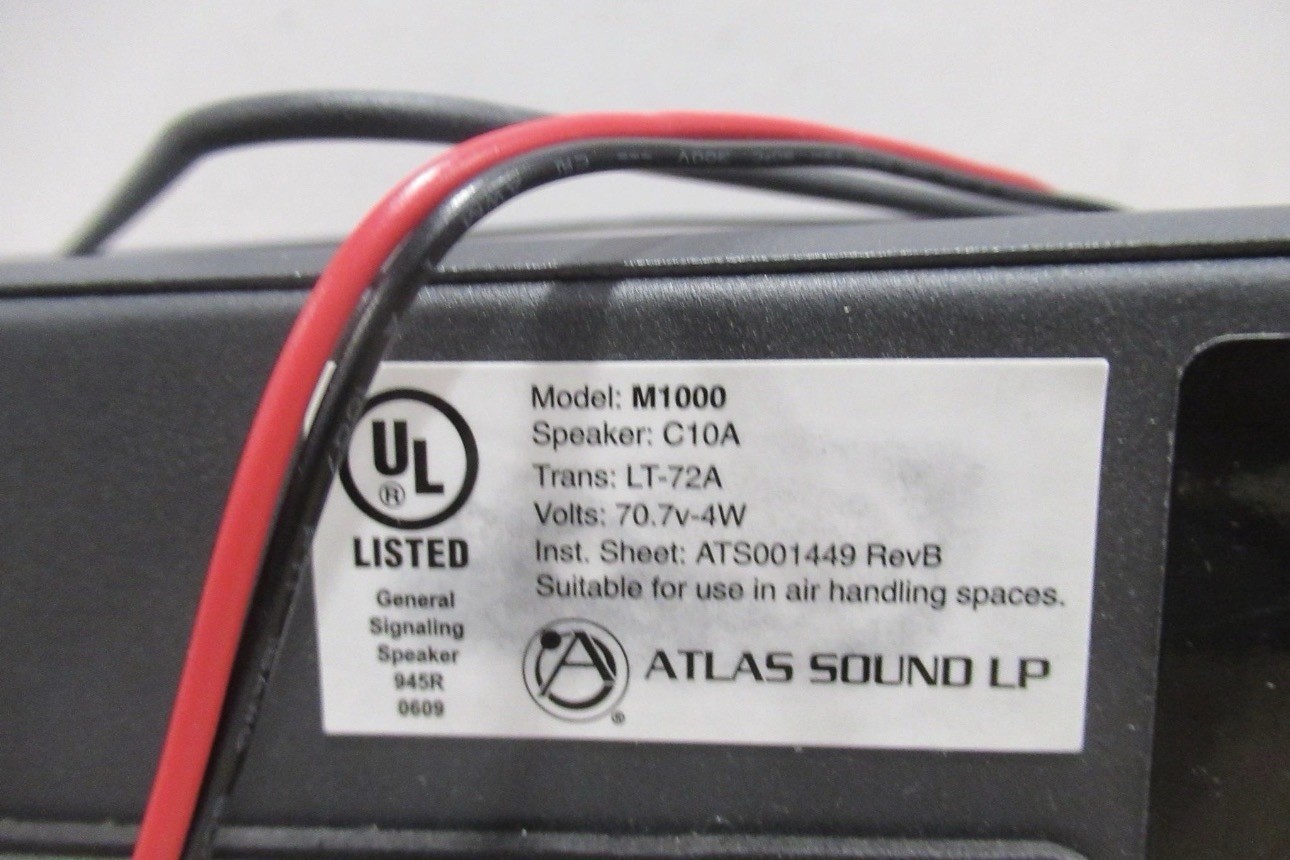 Atlas Sound Model M100 General Signaling Speaker